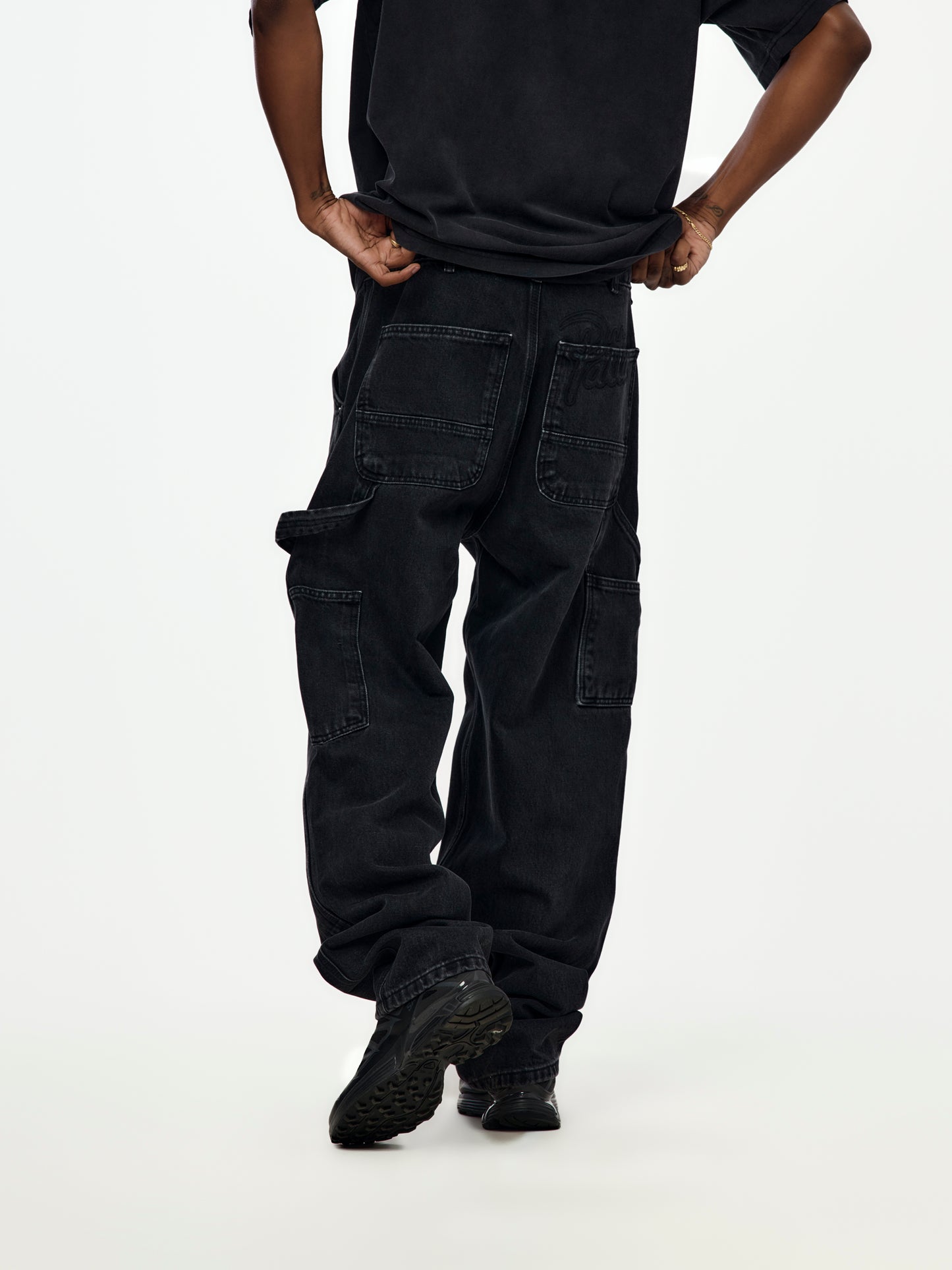 Patta Double Knee Denim Pants (Black Denim)
