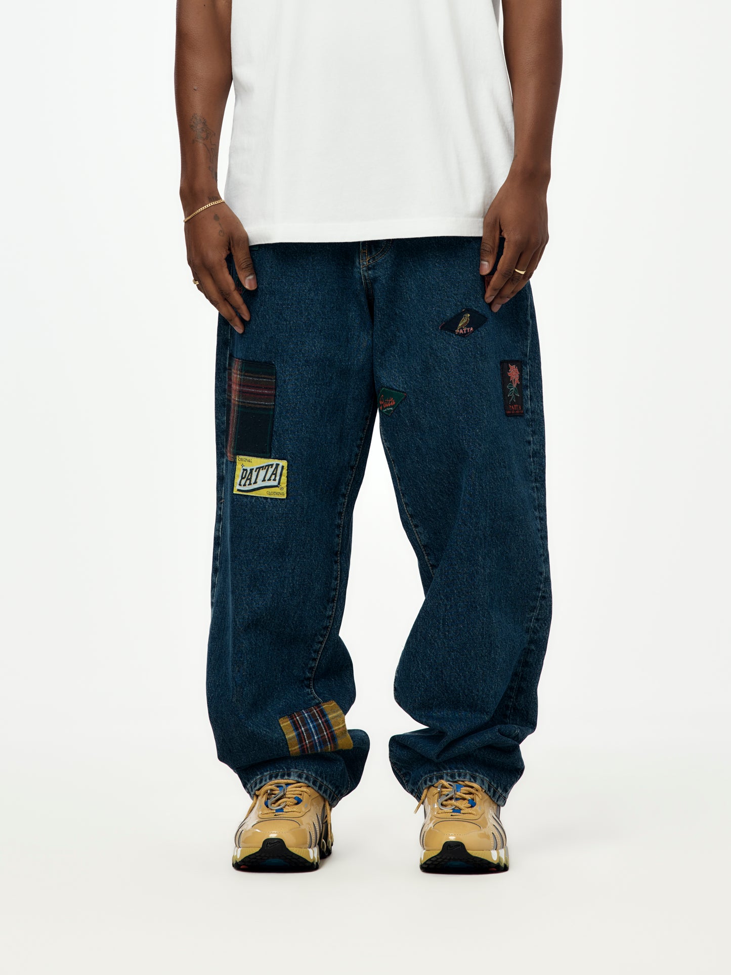 Patta Whole Lotta Labels Denim Pants (Light Blue Denim)