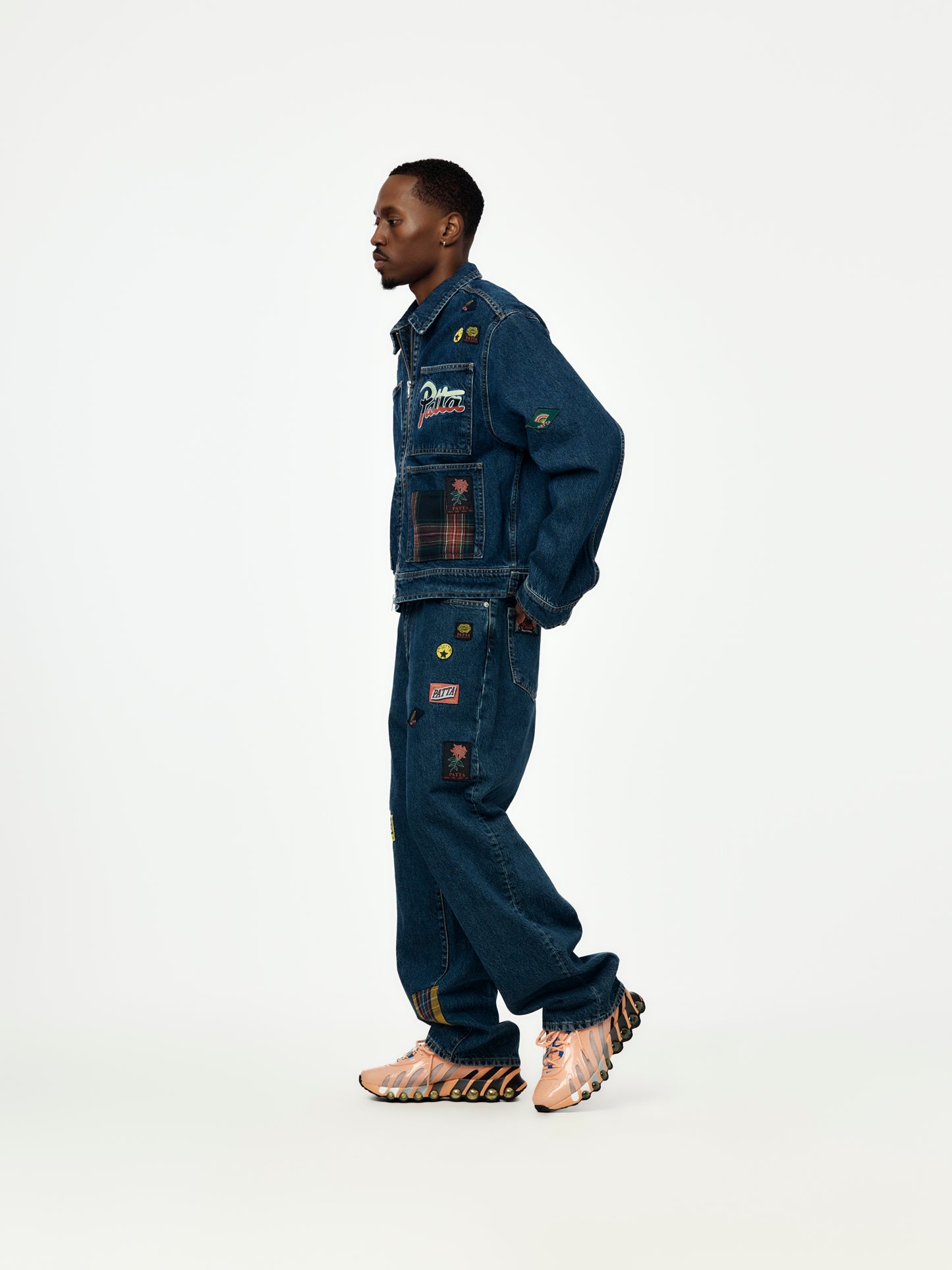 Patta Whole Lotta Labels Denim Jacket (Light Blue Denim)