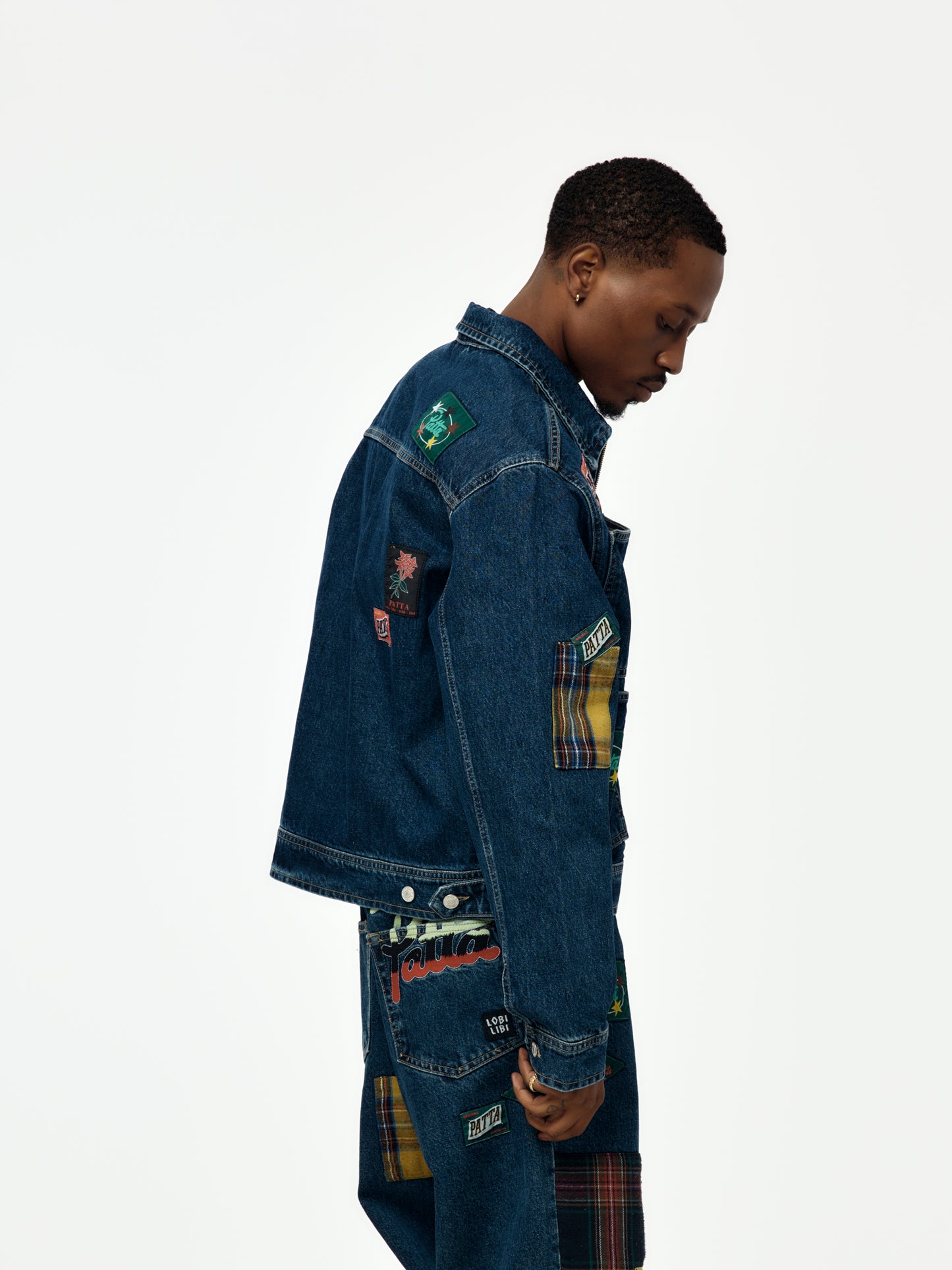 Patta Whole Lotta Labels Denim Jacket (Light Blue Denim)