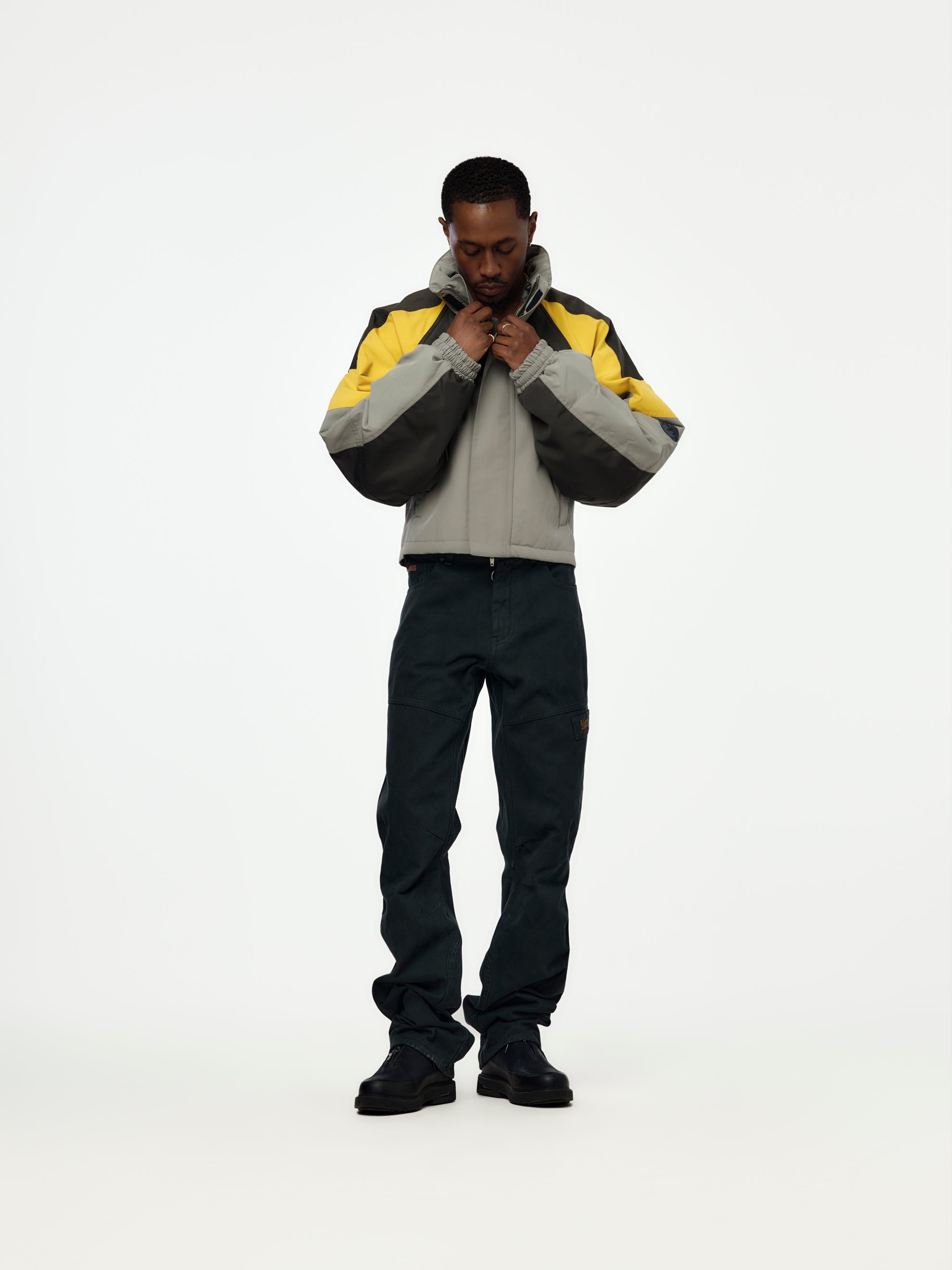 Martine Rose Shrunken Sports Jacket (Grey-Yellow) - UNION LOS ANGELES