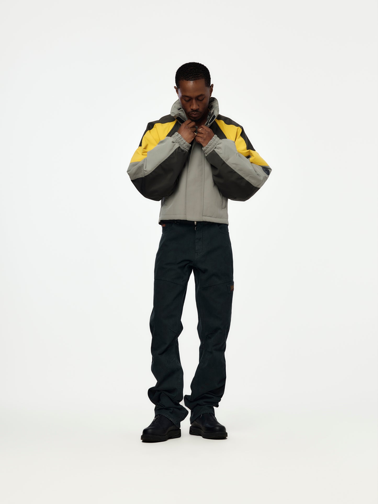 Shrunken Sports Jacket (Grey-Yellow)