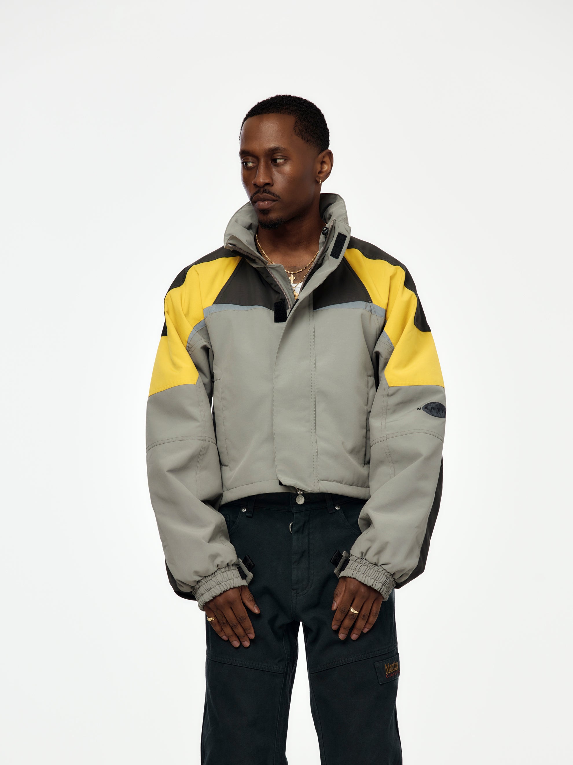Martine Rose Shrunken Sports Jacket (Grey-Yellow) - UNION LOS ANGELES