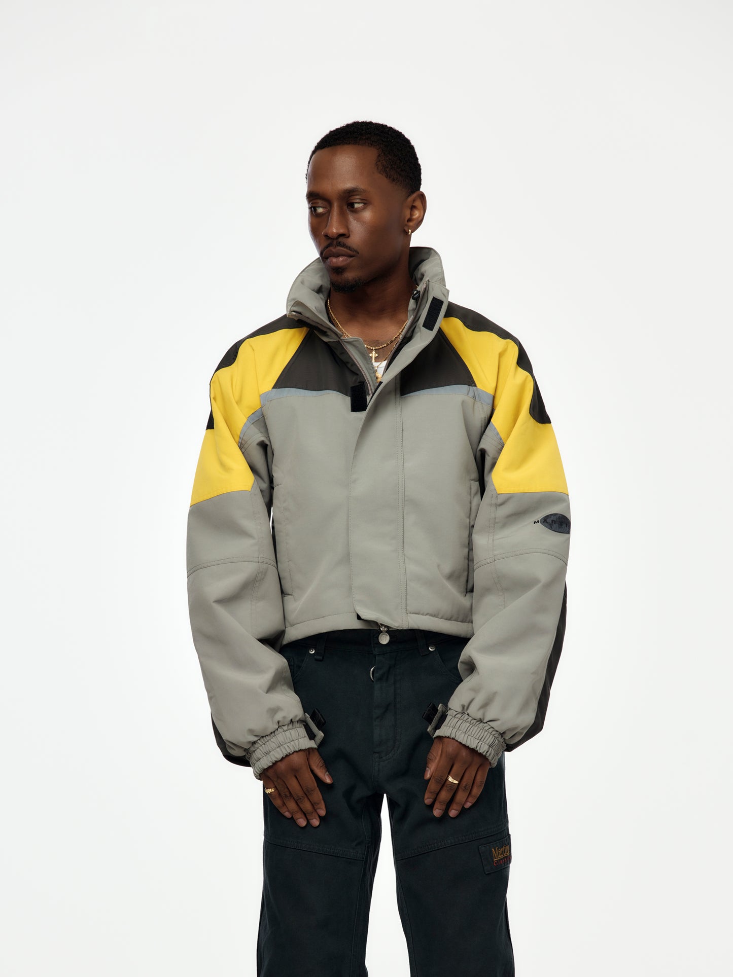 Shrunken Sports Jacket (Grey-Yellow)