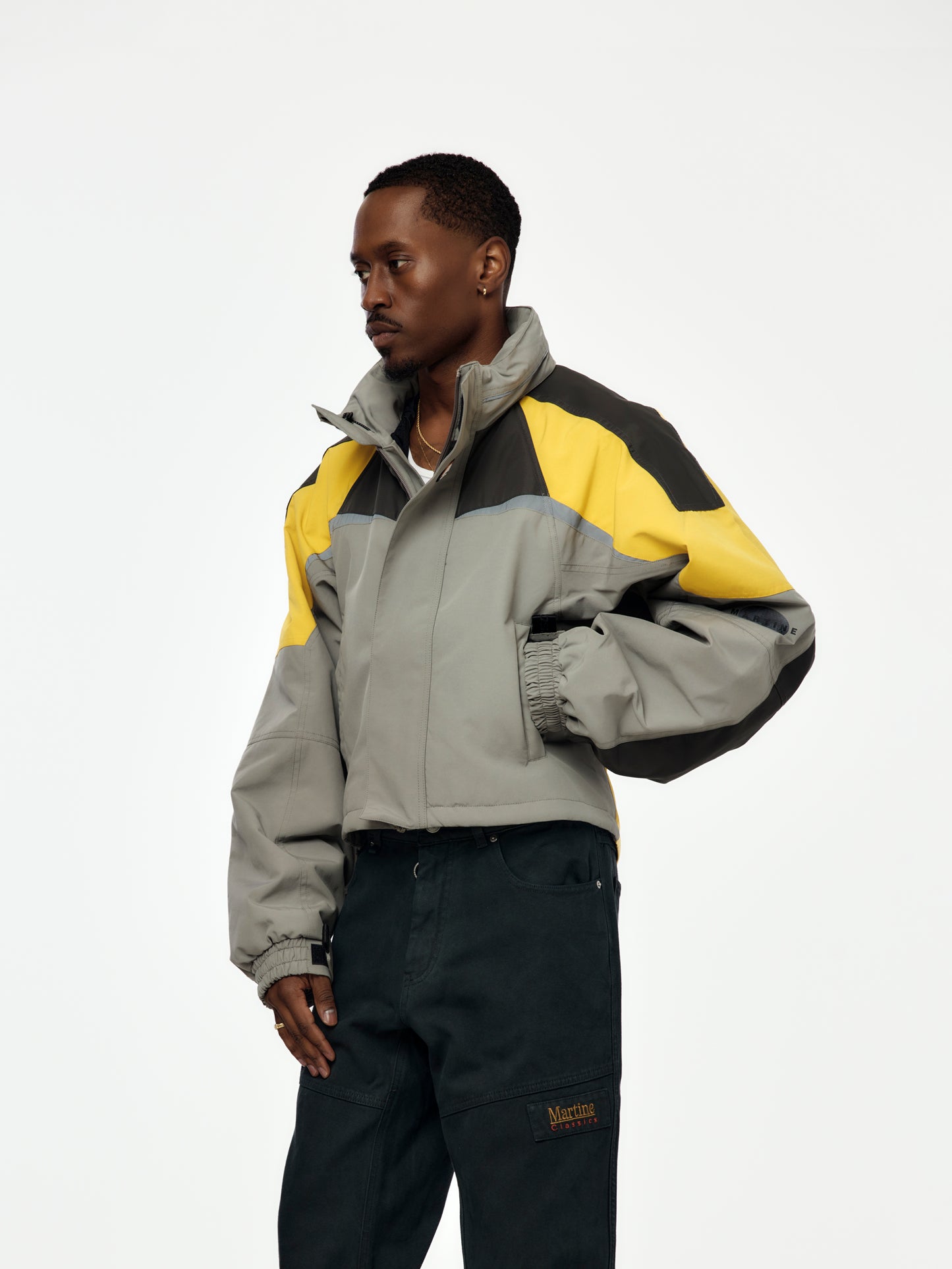 Shrunken Sports Jacket (Grey-Yellow)