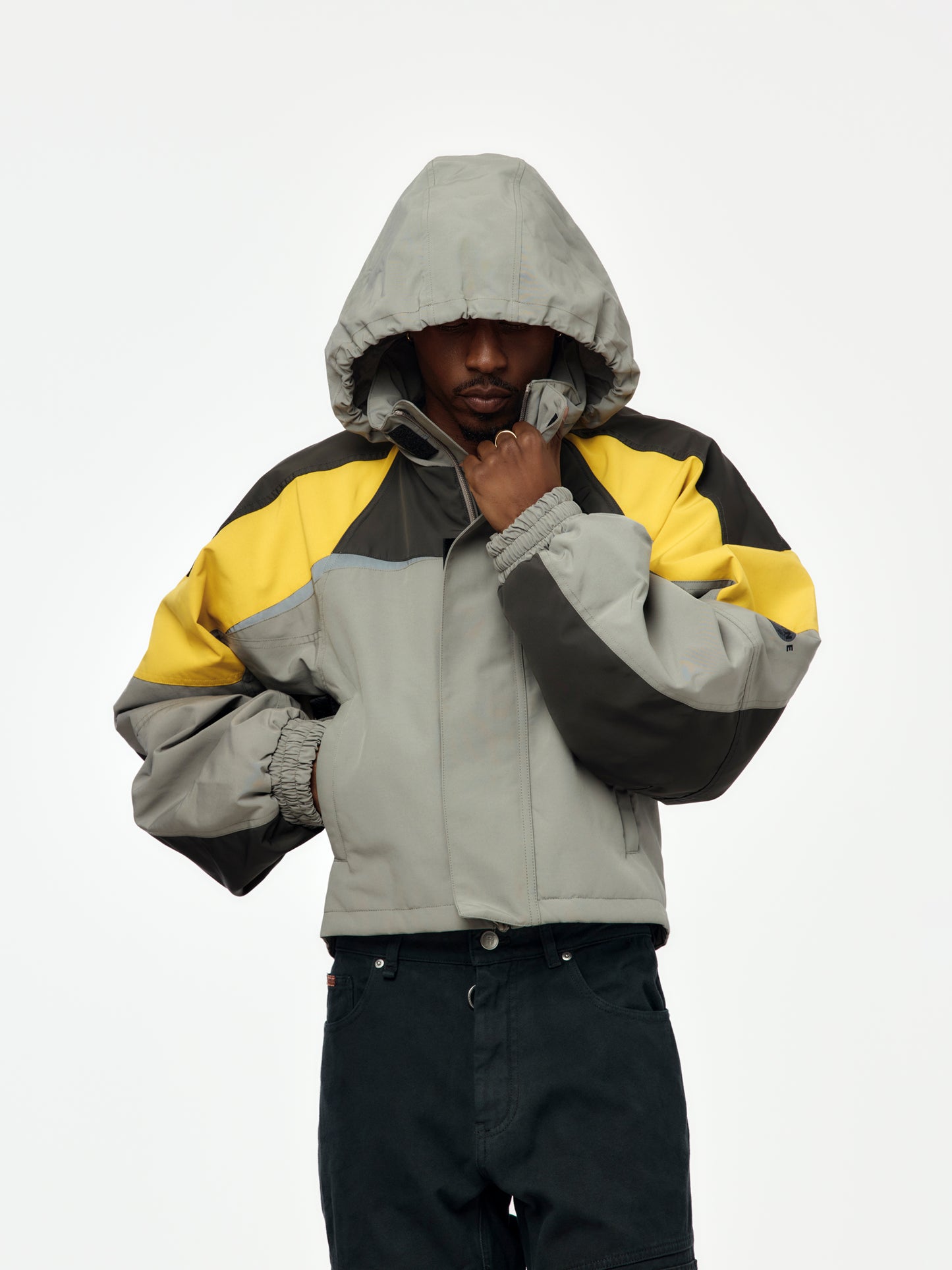 Shrunken Sports Jacket (Grey-Yellow)