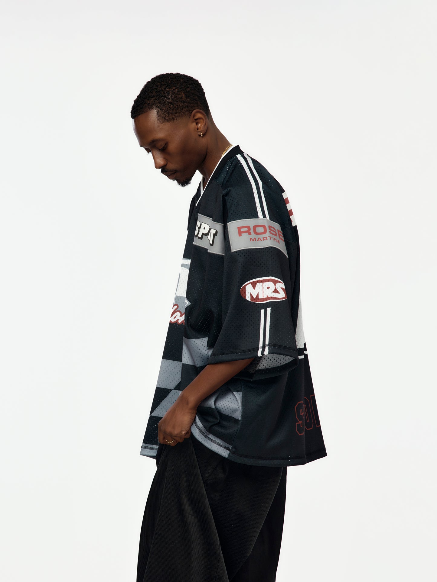 Oversized Hockey Top (Black And Grey)