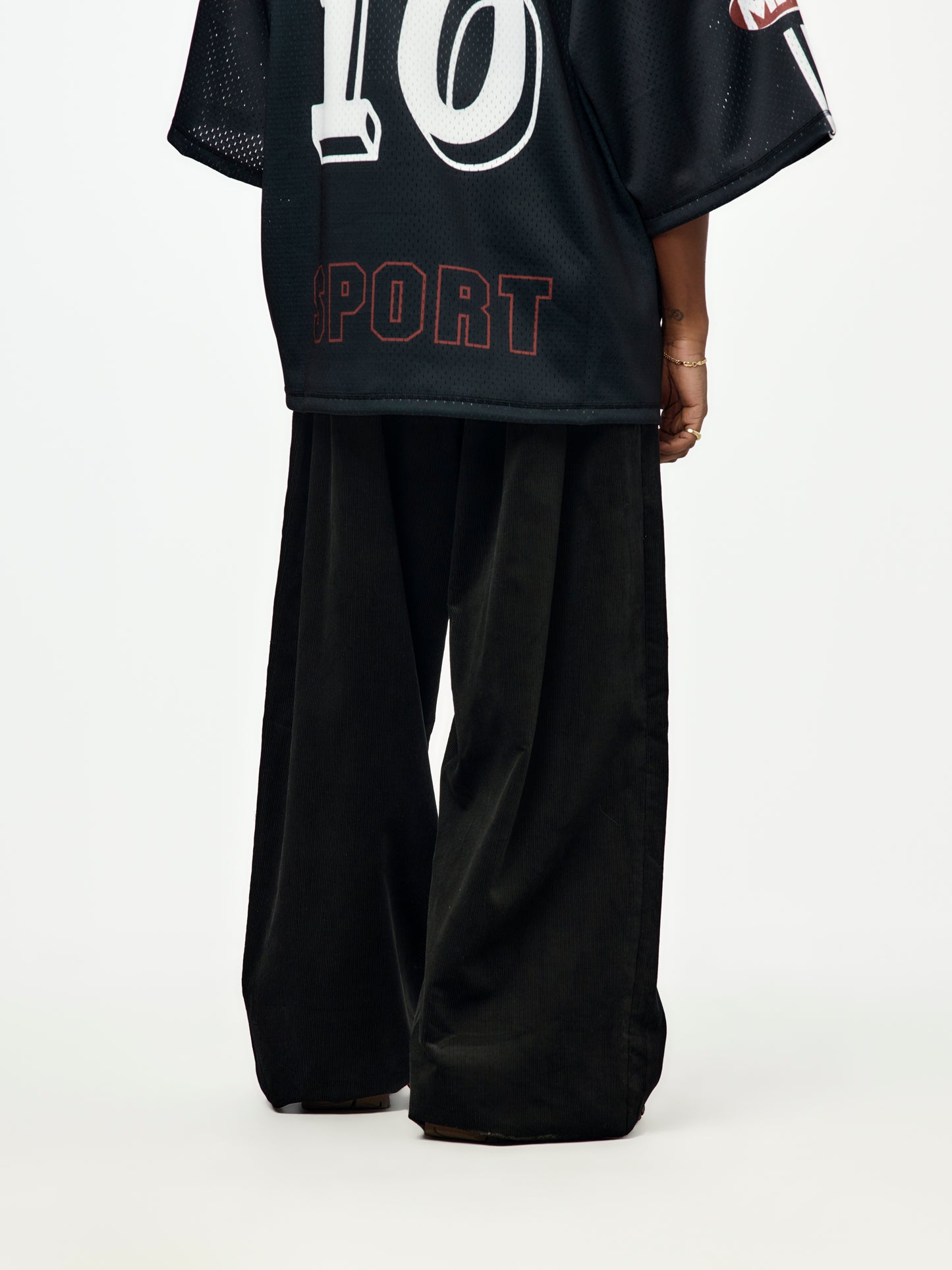 Extreme Wide Leg Tailored Trouser (Black)