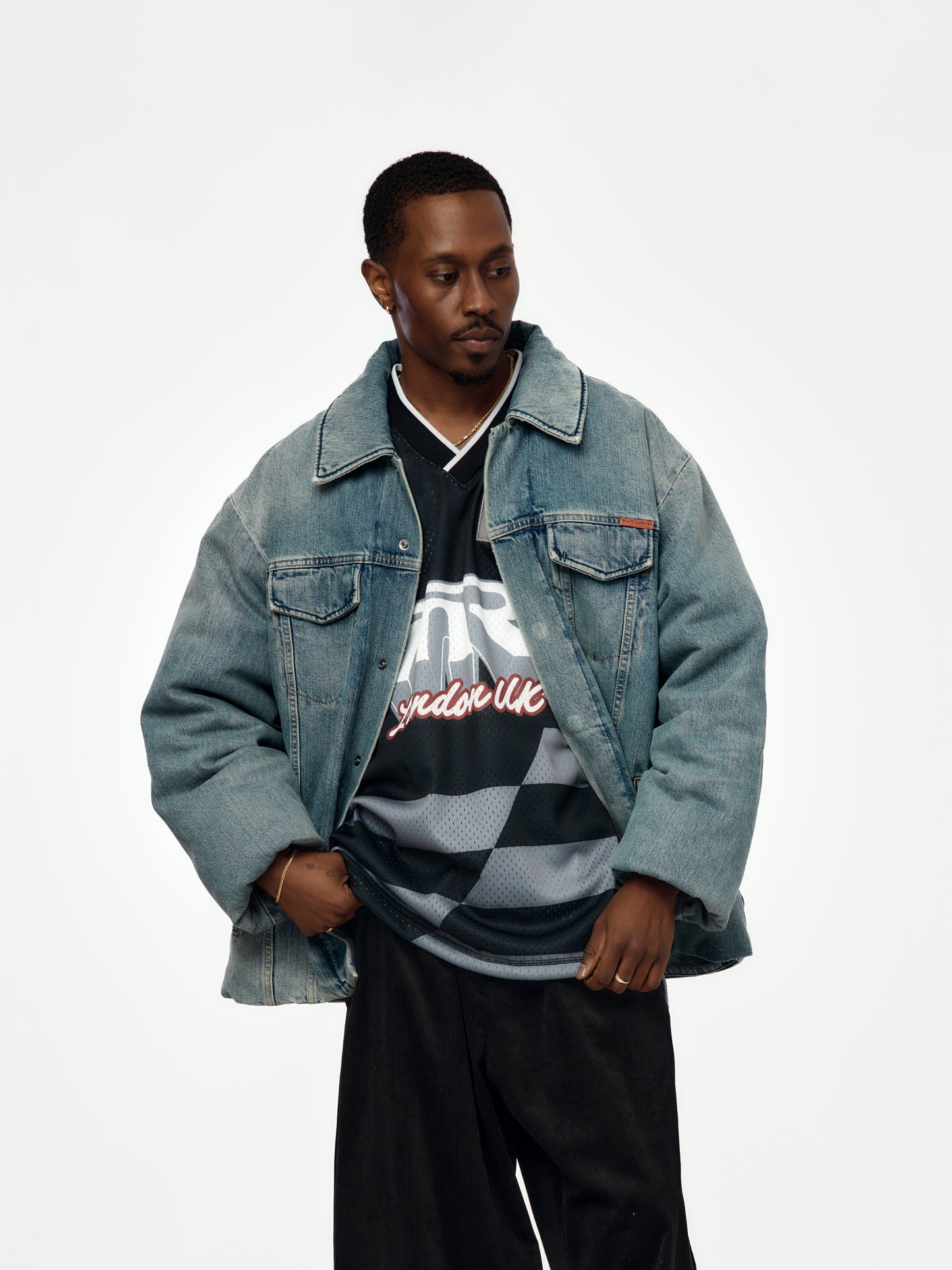 Padded Denim Jacket (Blue)