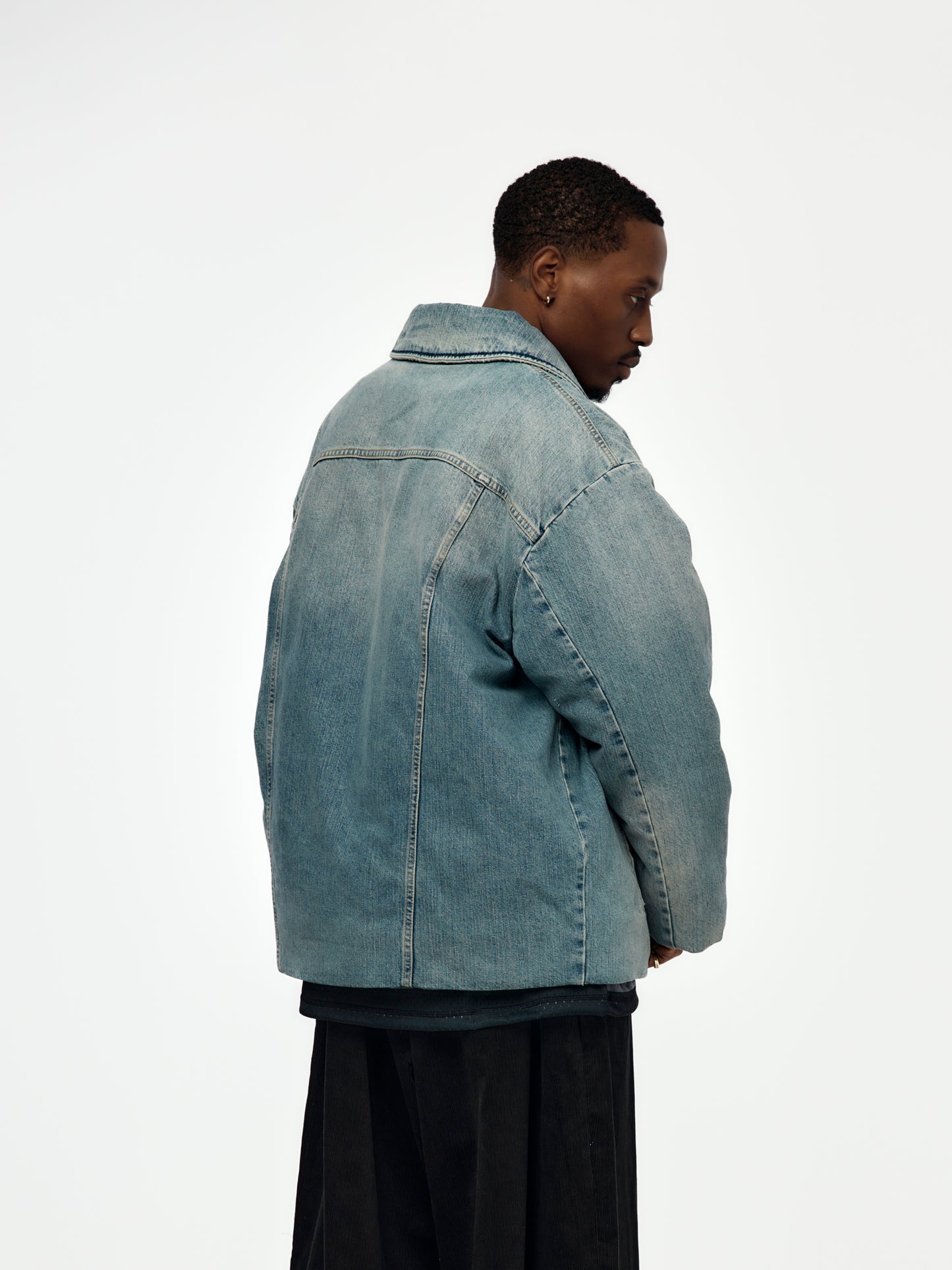 Padded Denim Jacket (Blue)