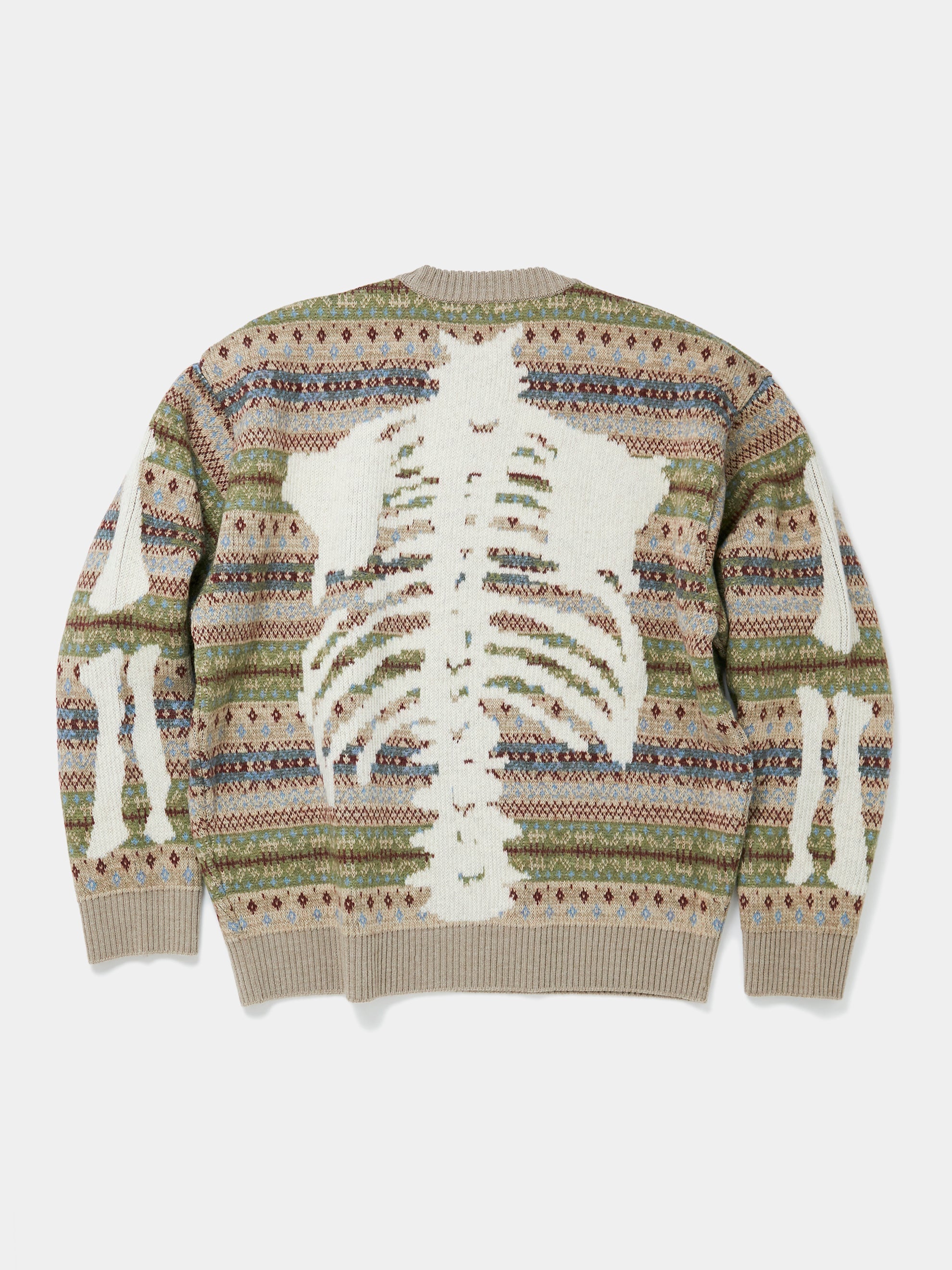 Fairisle Wool Bone Sweater
