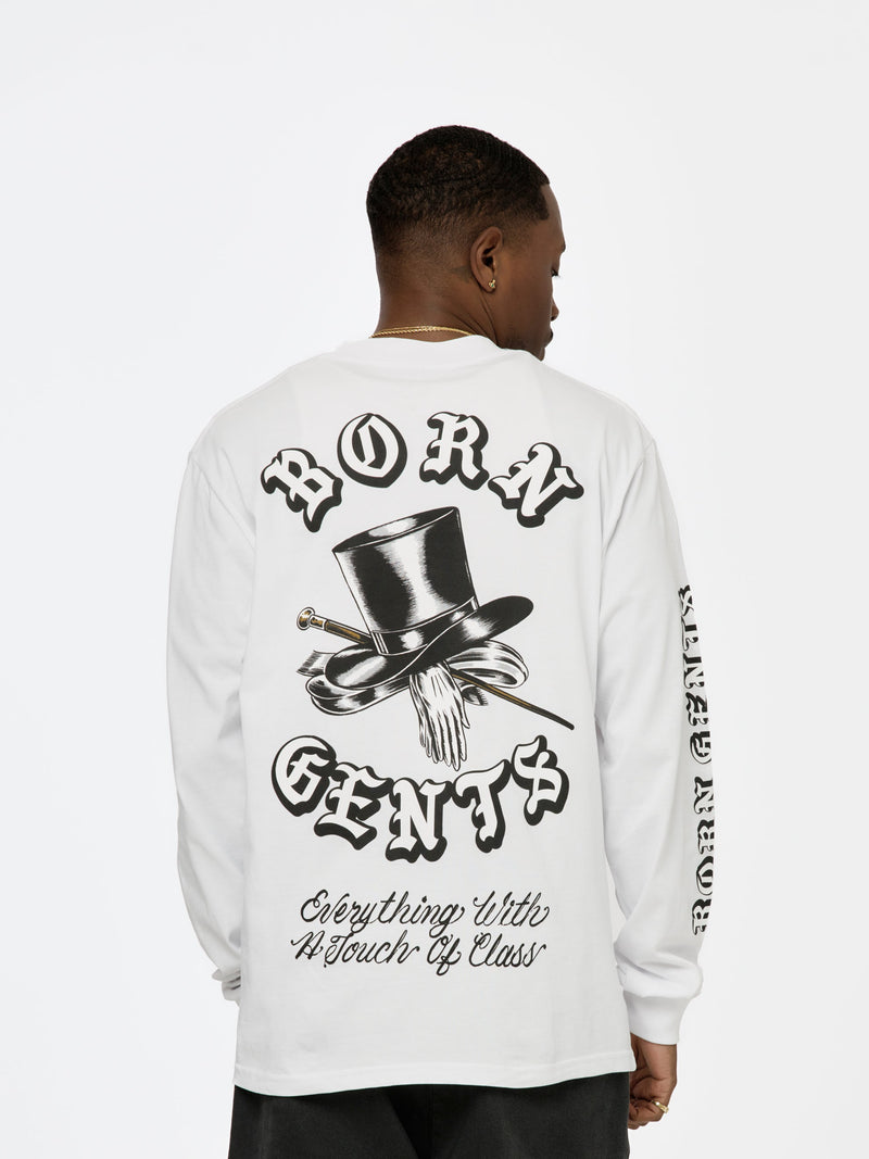 BXR + UNION GENTS OF DESIRE ROCKER L/S TEE (White)