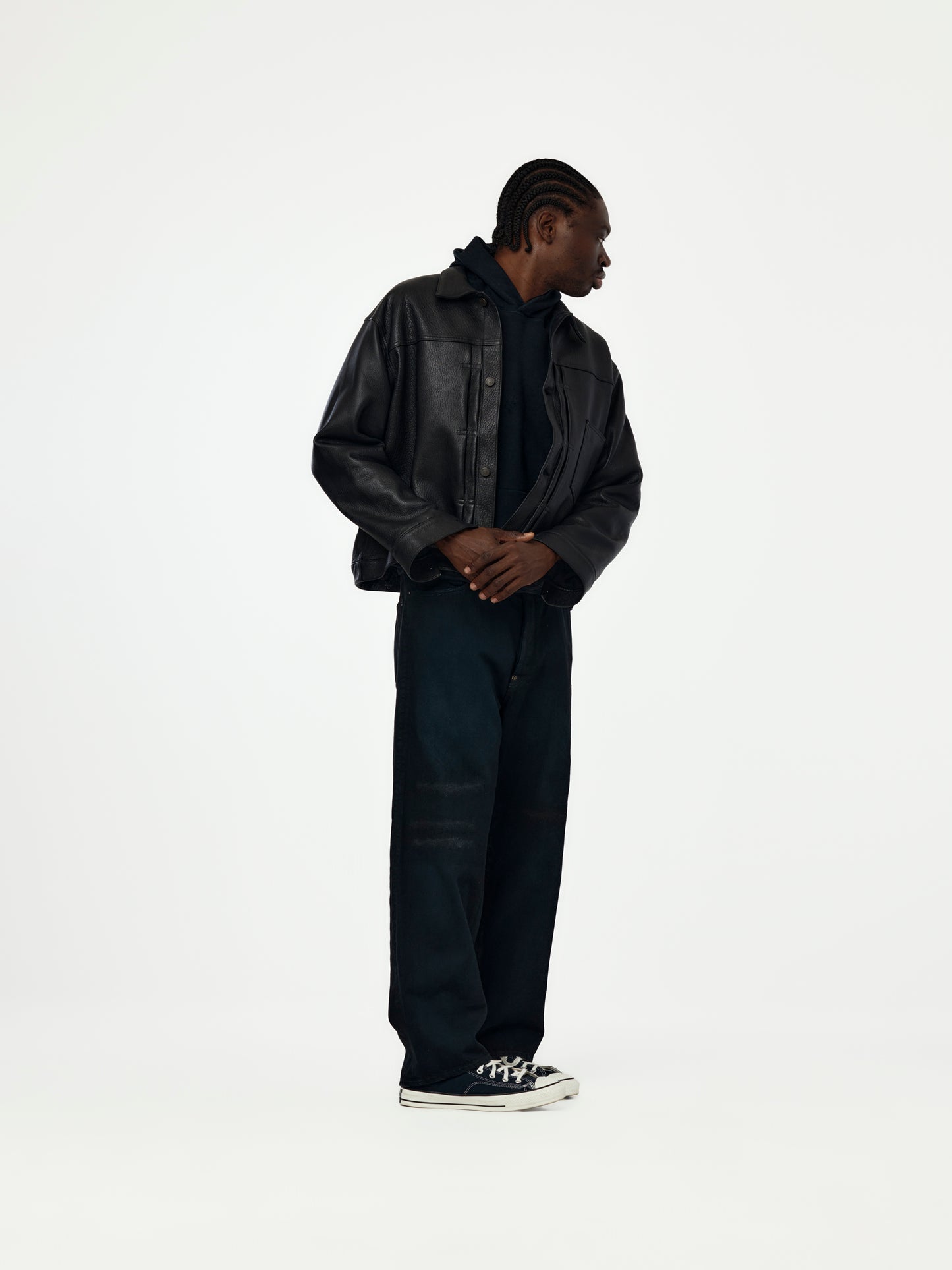 A.PRESSE x Union 1st Type Leather Jacket (Black)