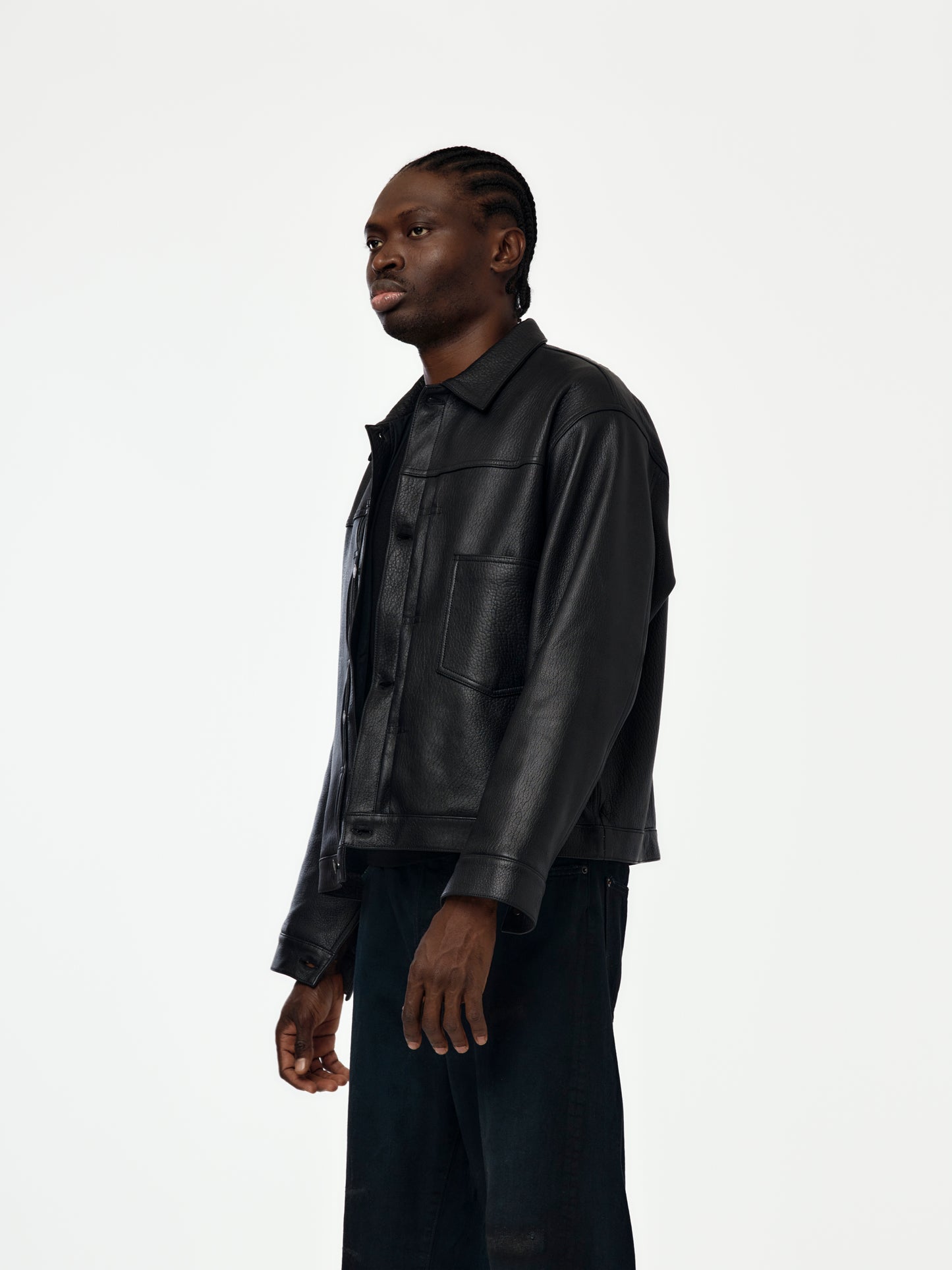 A.PRESSE x Union 1st Type Leather Jacket (Black)