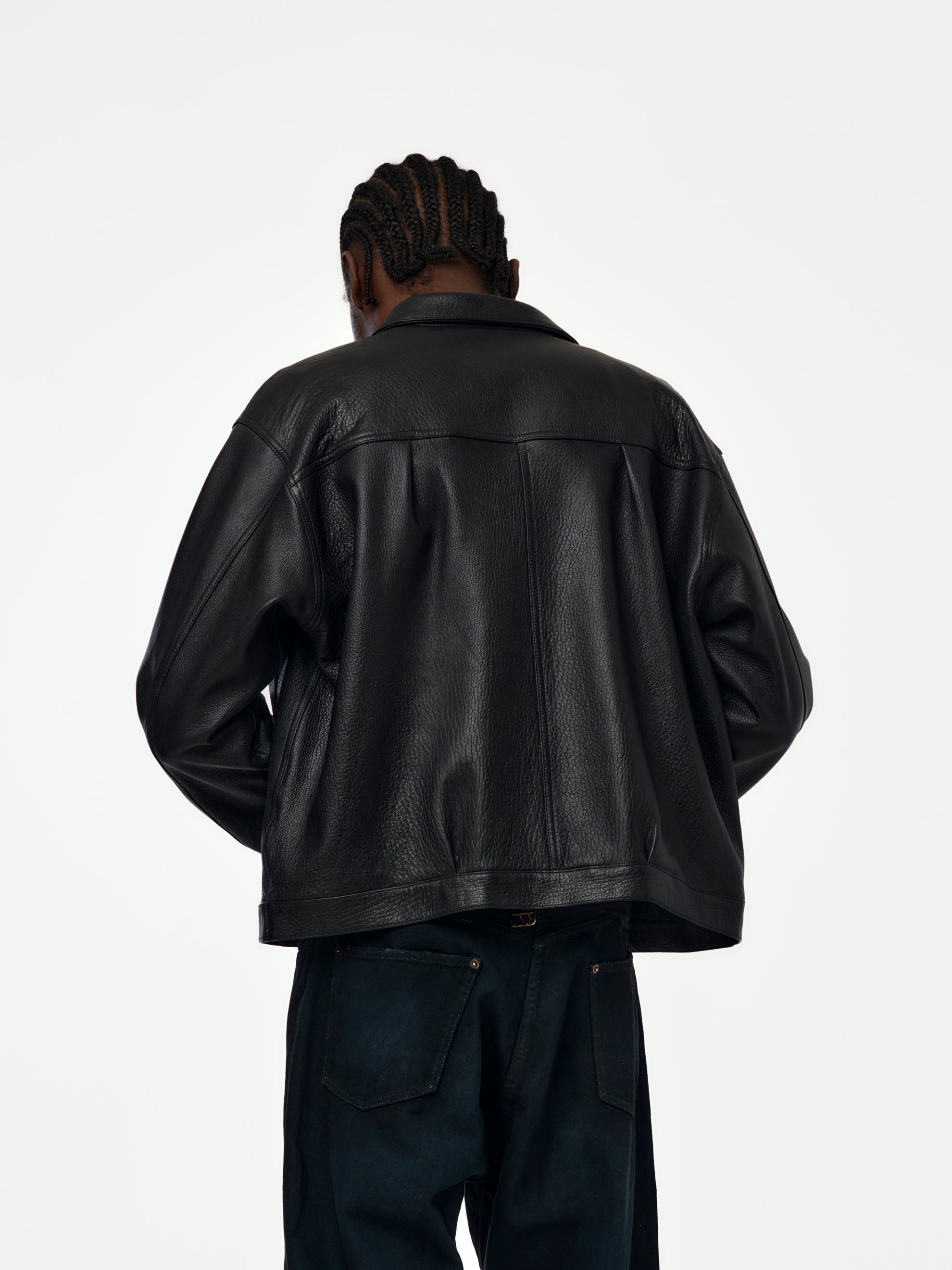 A.PRESSE A.PRESSE x Union 1st Type Leather Jacket (Black) - UNION