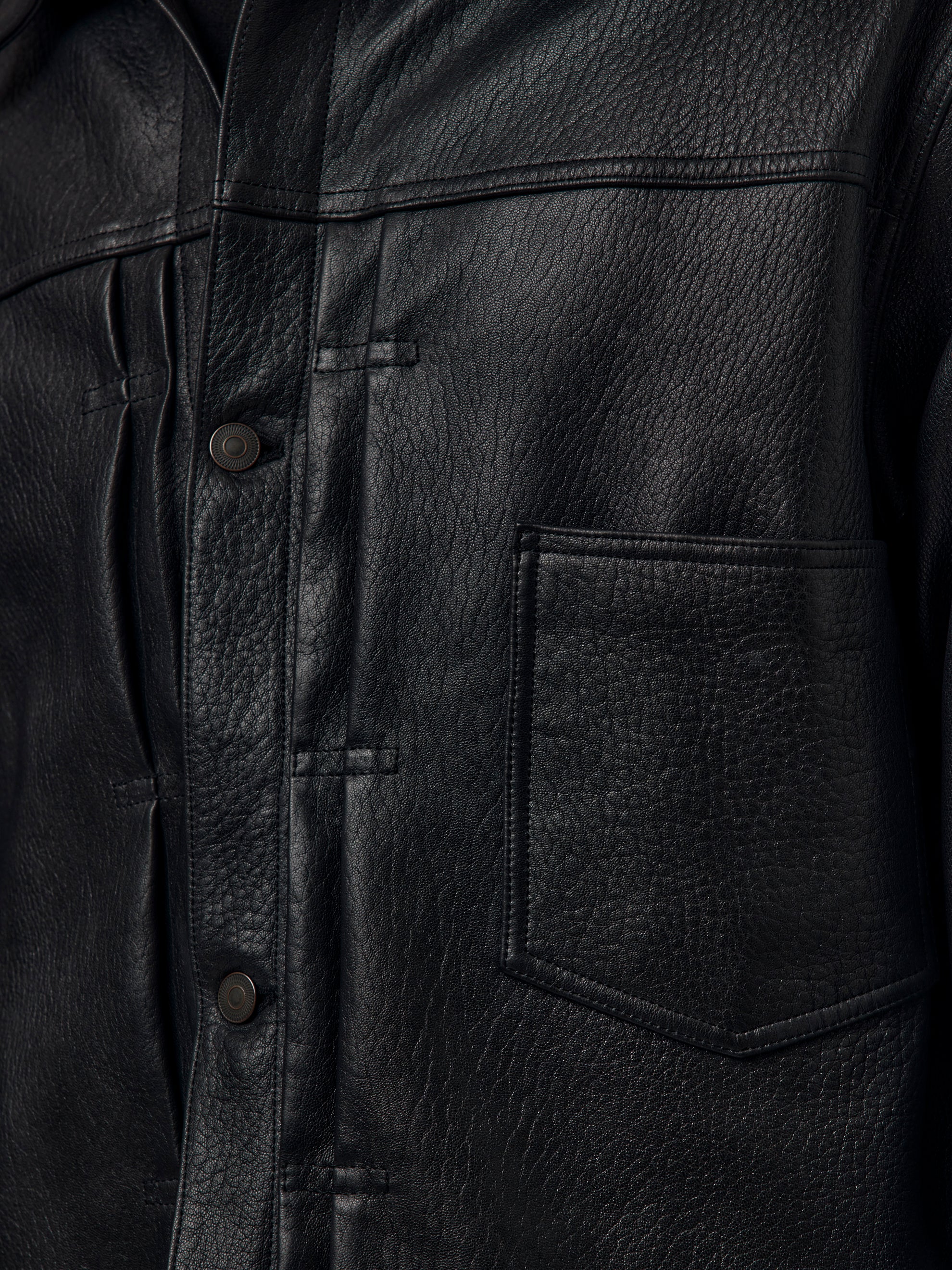 A.PRESSE A.PRESSE x Union 1st Type Leather Jacket (Black) - UNION