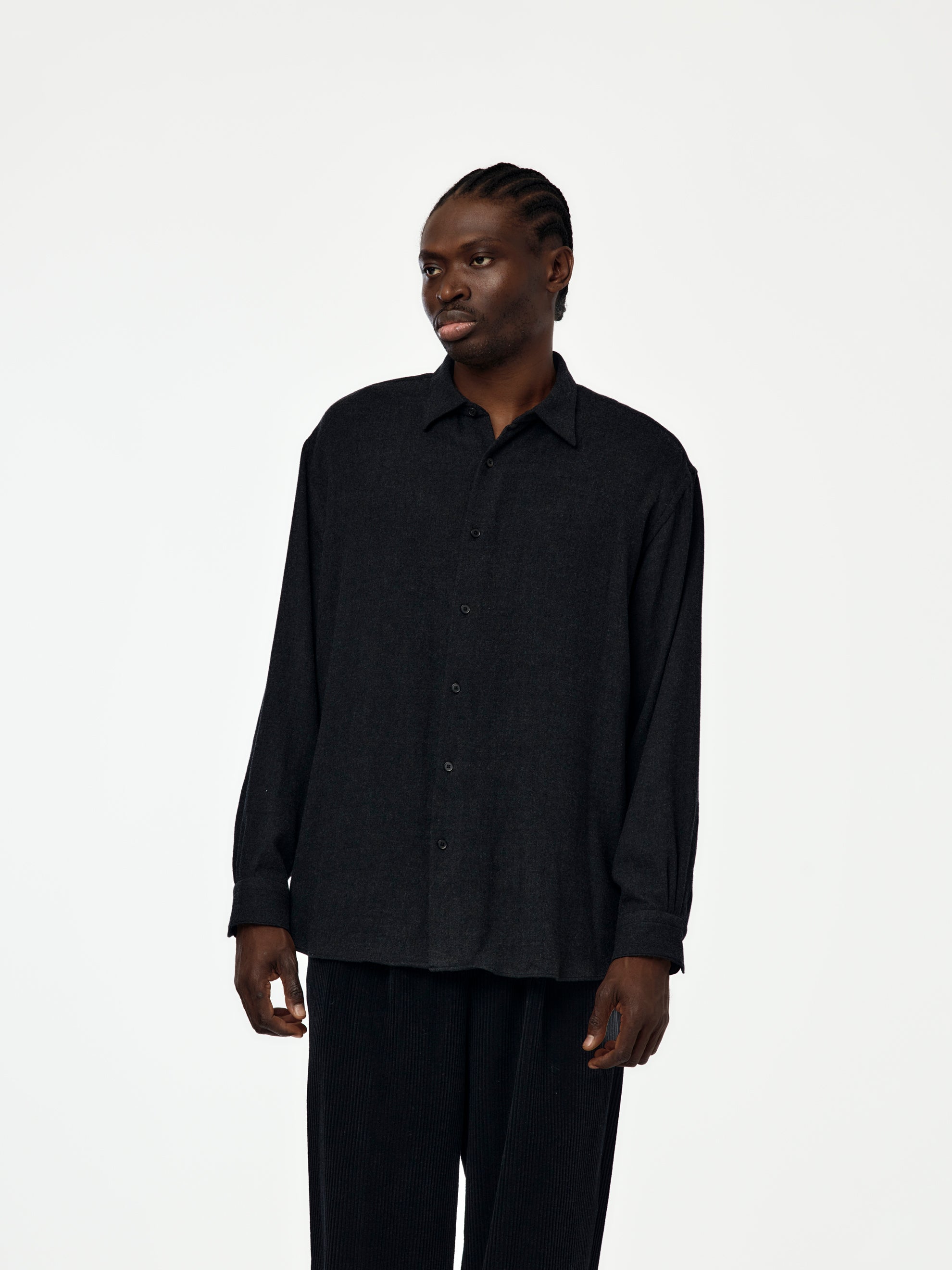 A.PRESSE Wool Regular Collar Shirt(Charcoal) SIS - UNION LOS A.PRESSE Wool Regular Collar Shirt(Charcoal) SIS - UNION LOS