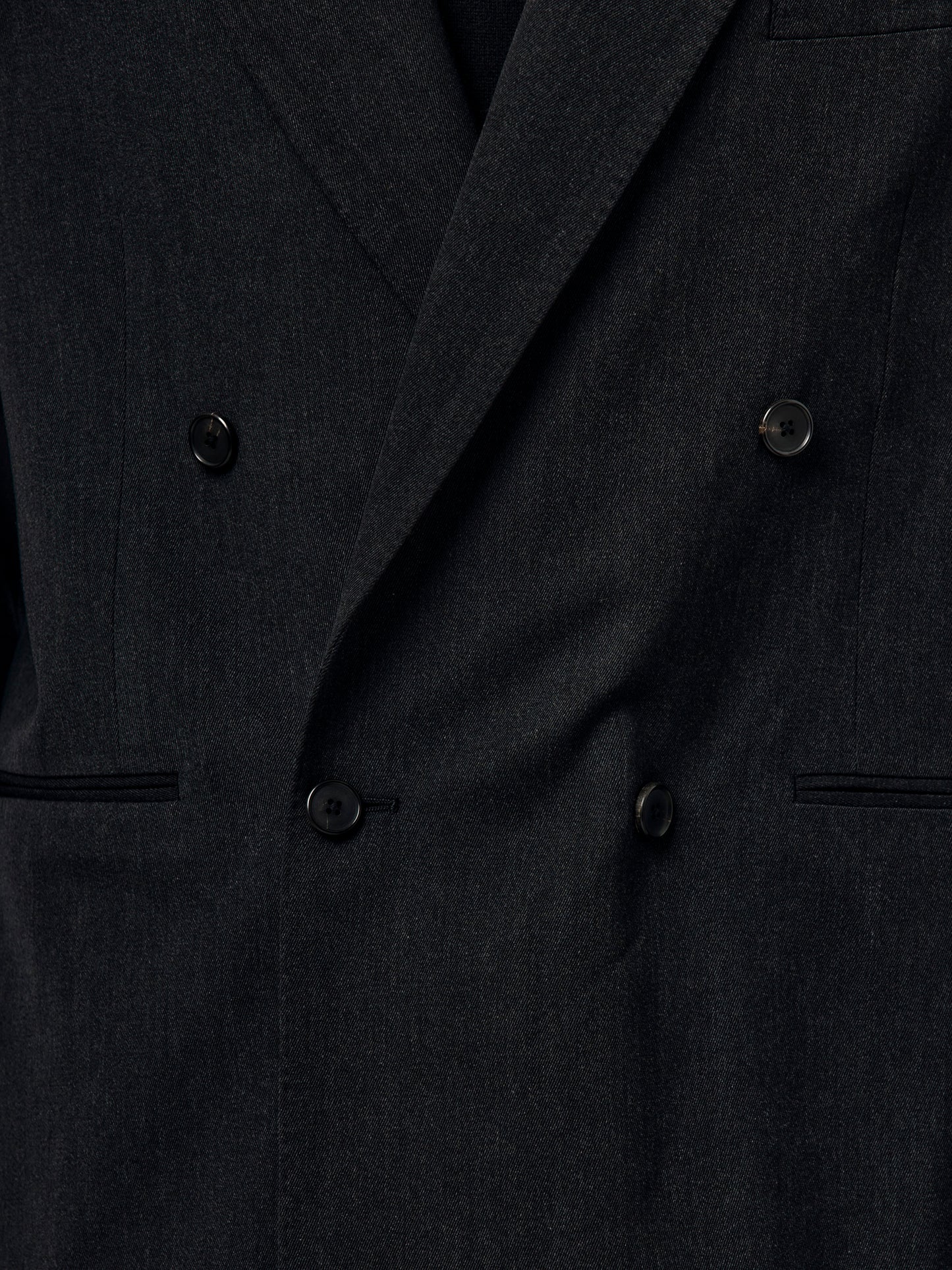 Wool Double Breasted Jacket (Charcoal) SIS