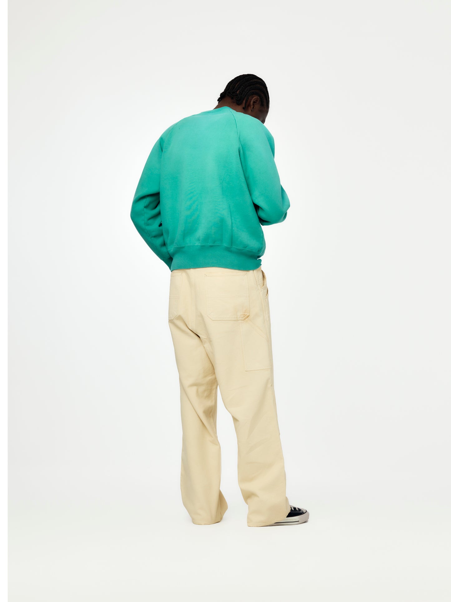 Vintage Silk Hemp Double Knee Pants (Beige) SIS