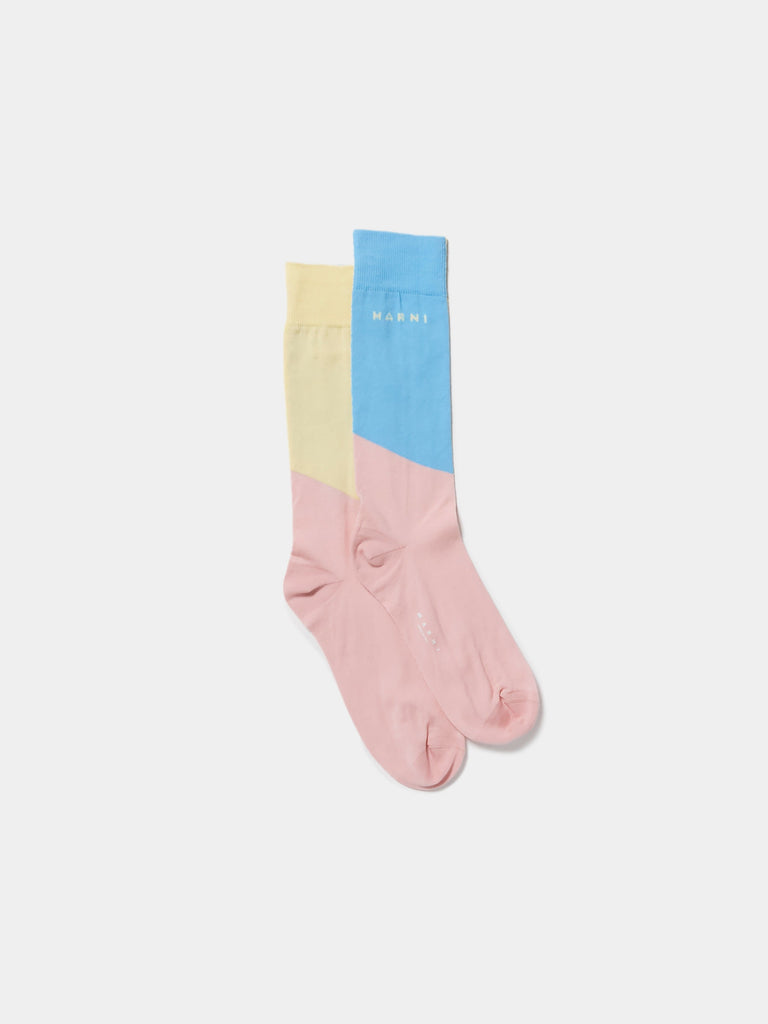 Color Block Socks (Cinder Rose)