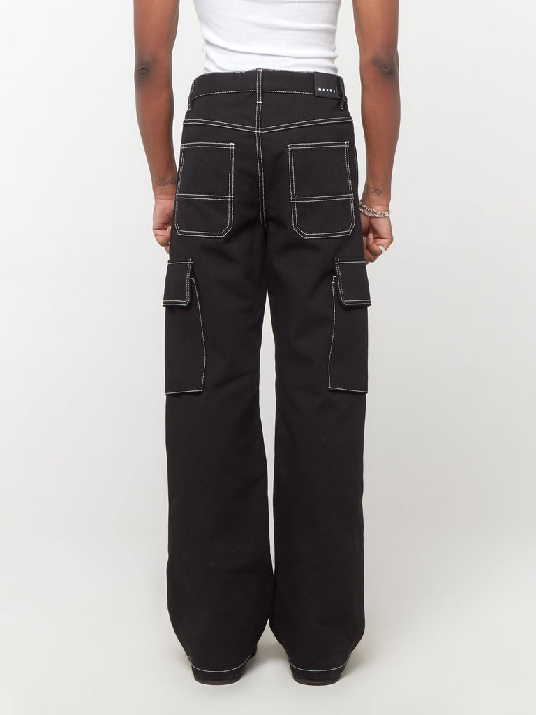 Men's Light Brown Contrast Stitch Cargo Pants Brown, M | Beyond Retro