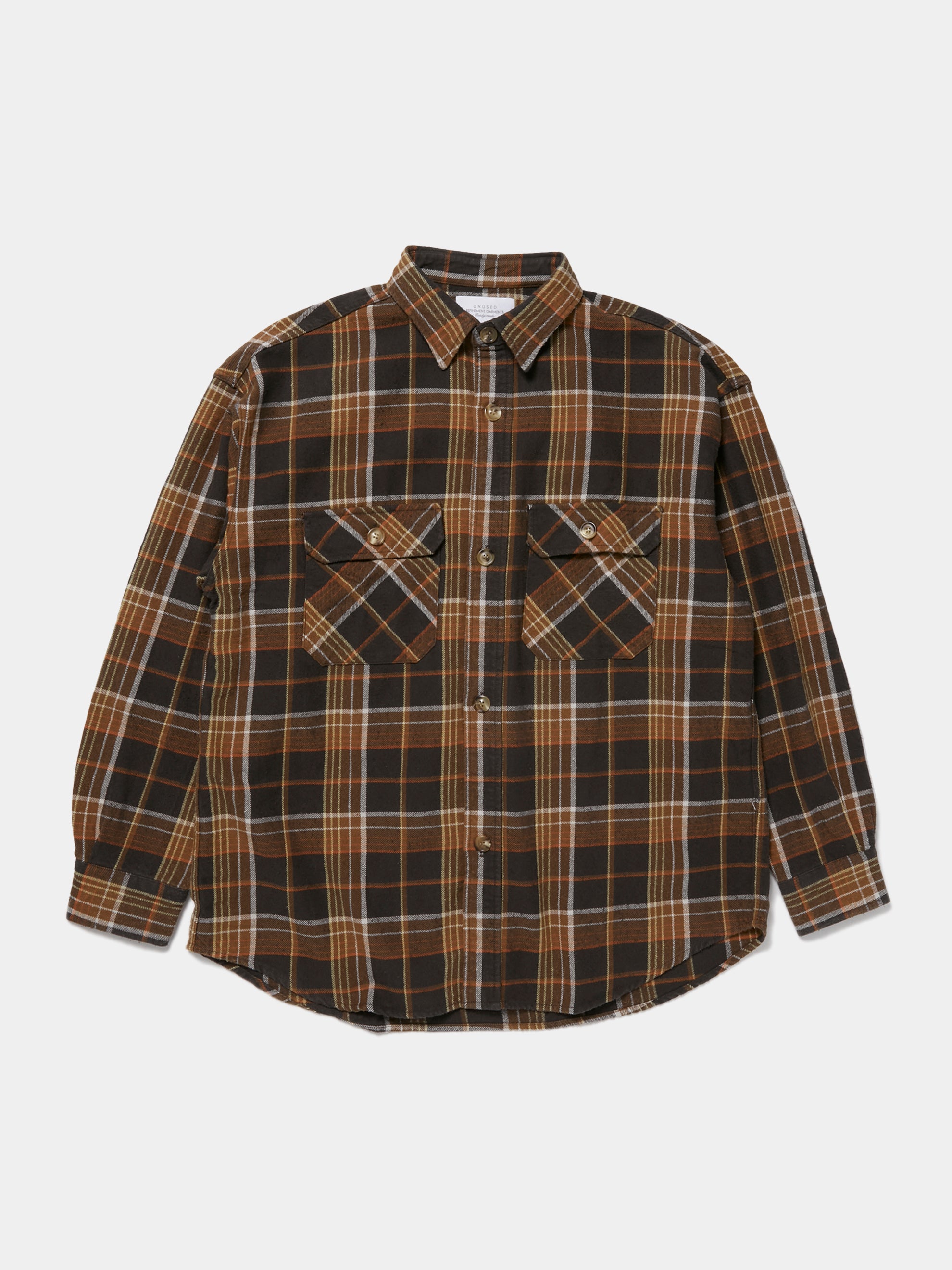 Buy Unused BUTTON UP FLANNEL (Brown Check) Online at UNION LOS ANGELES