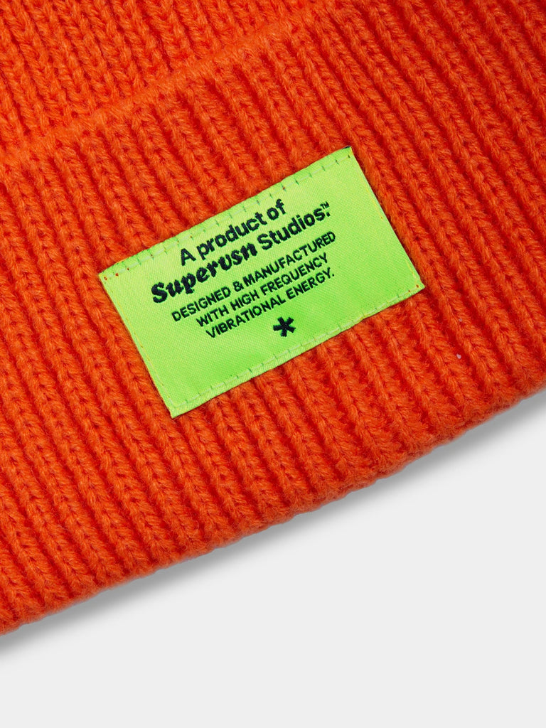 Frequency Ribbed Beanie (Neon Orange)30524654157901
