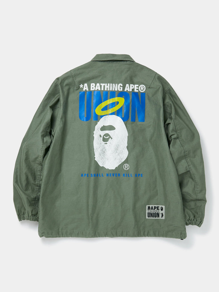 BAPE x UNION Coaches Jacket (Olive Drab)