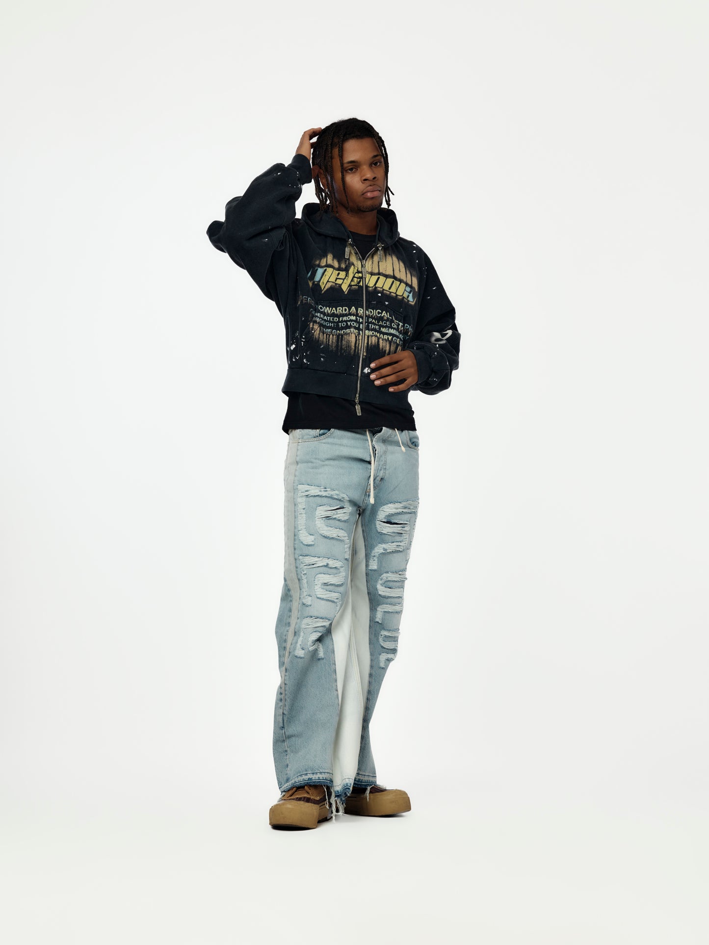 Radical Paper Rose Zip Hoodie (Mechanic Black)