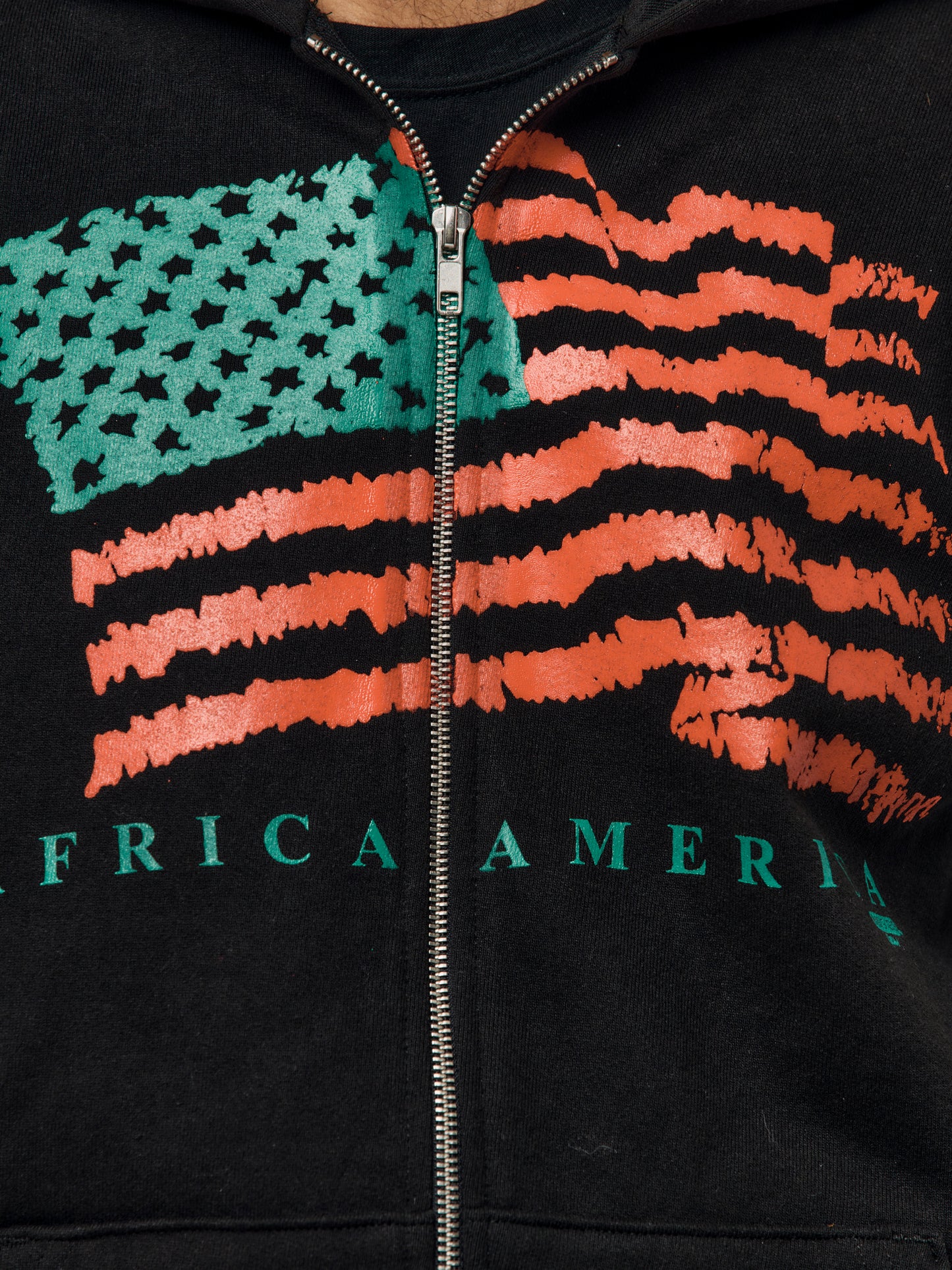 UNWAVERING FLAG ZIP HOODIE (BLACK)