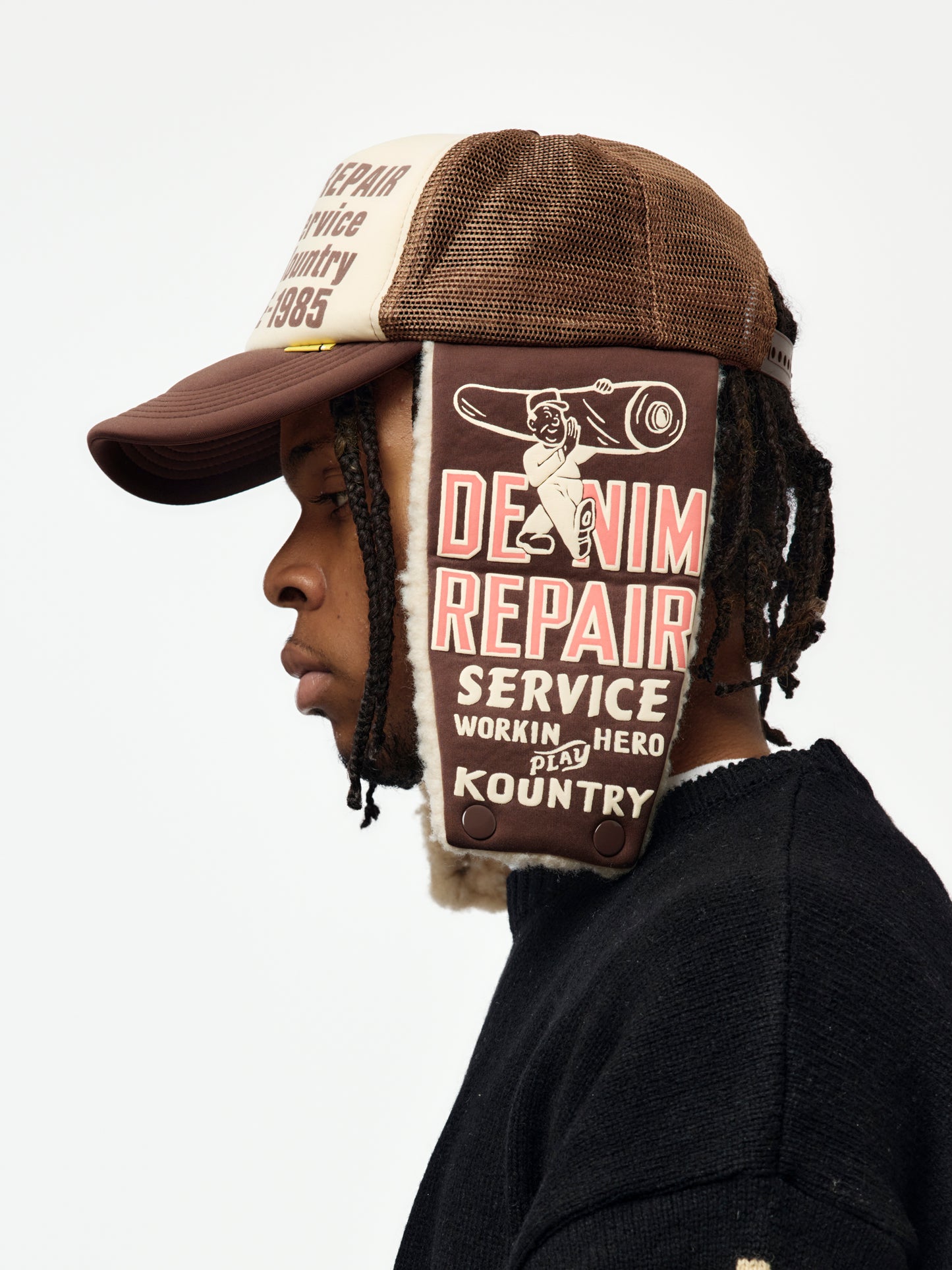 DENIM REPAIR SERVICE LUMBER Trucker Cap