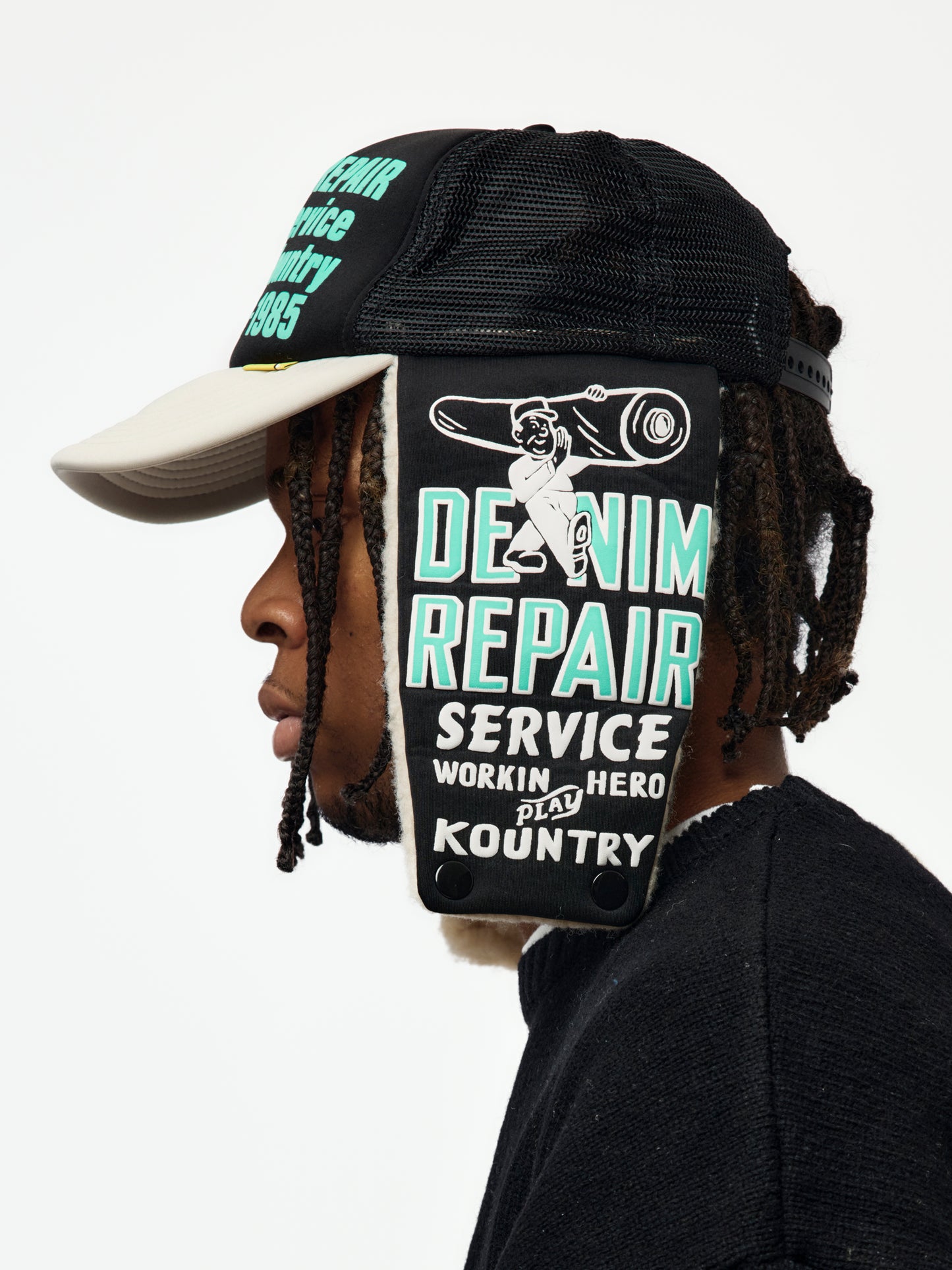 DENIM REPAIR SERVICE LUMBER Trucker Cap