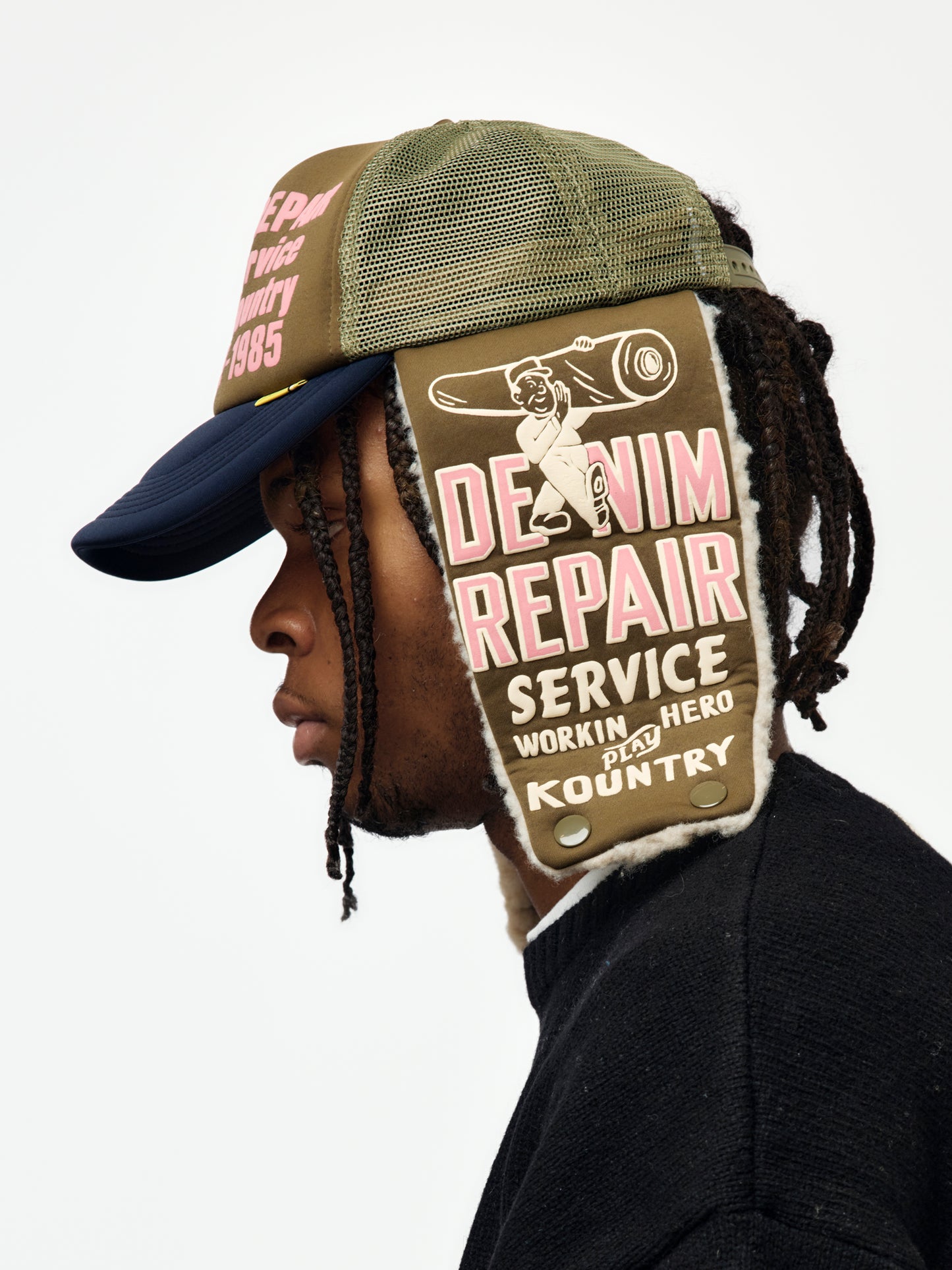 DENIM REPAIR SERVICE LUMBER Trucker Cap