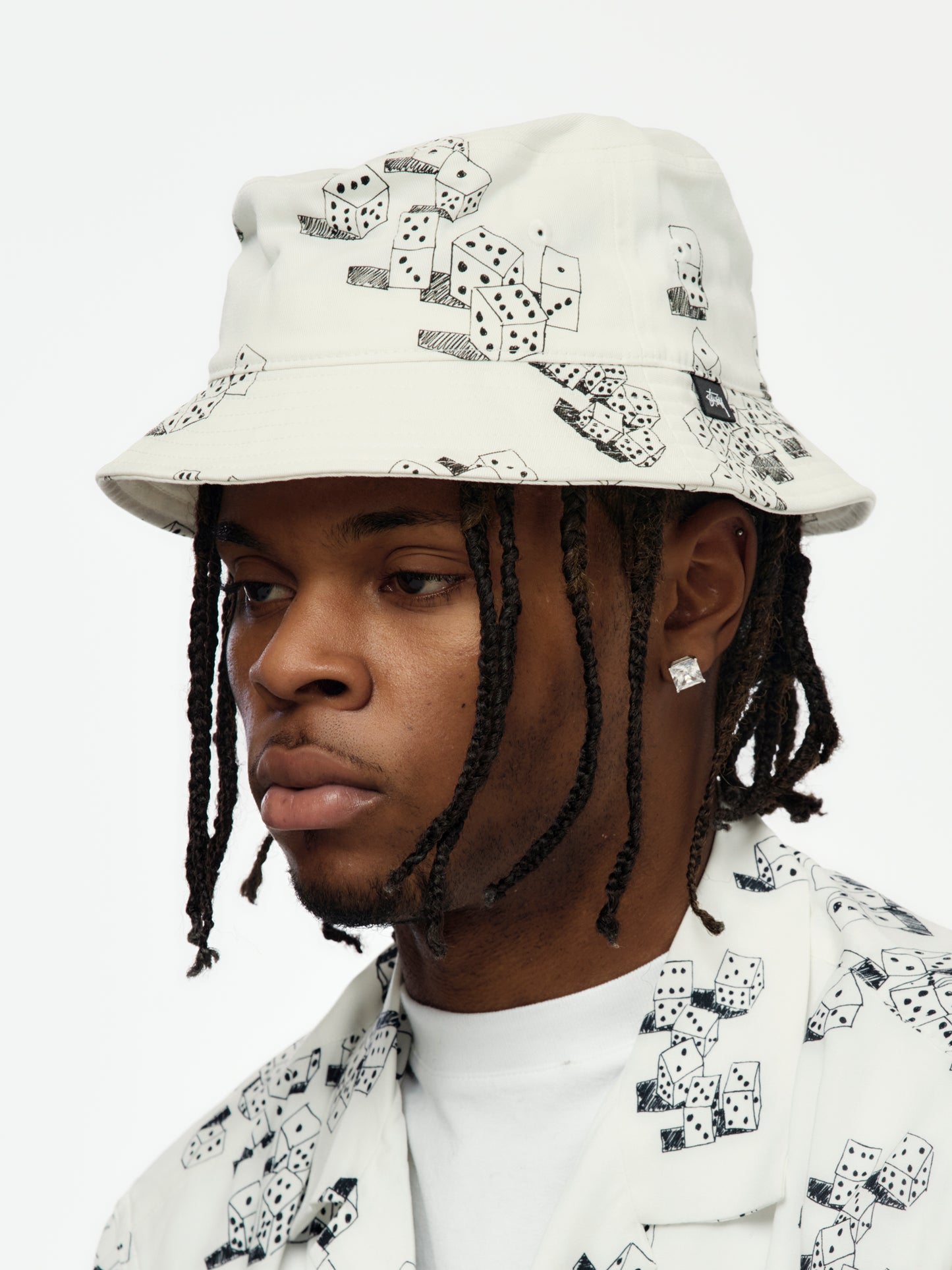 Casinola x Jonas Wood Made By Stussy Dice Bucket Hat (White)