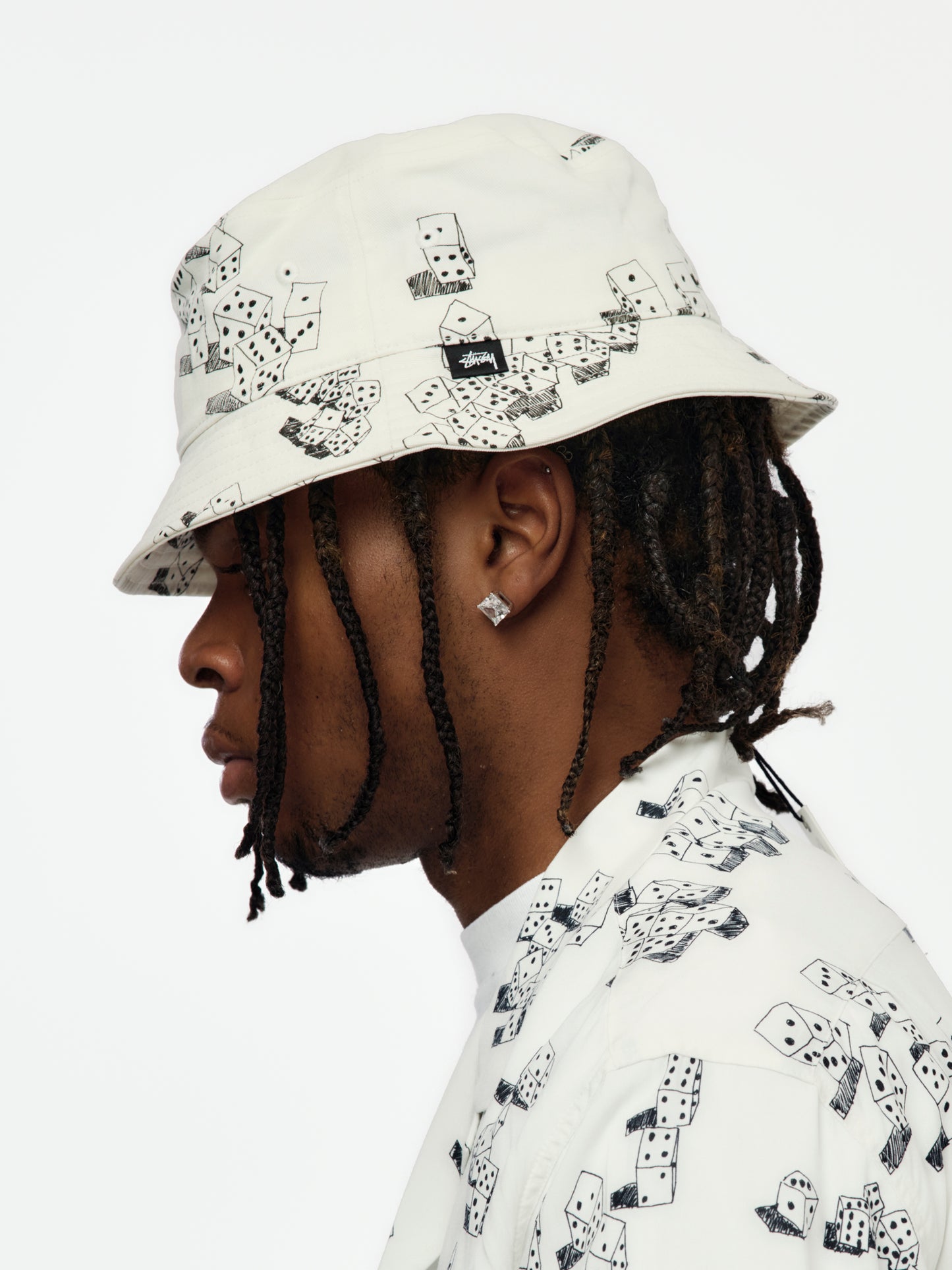 Casinola x Jonas Wood Made By Stussy Dice Bucket Hat (White)