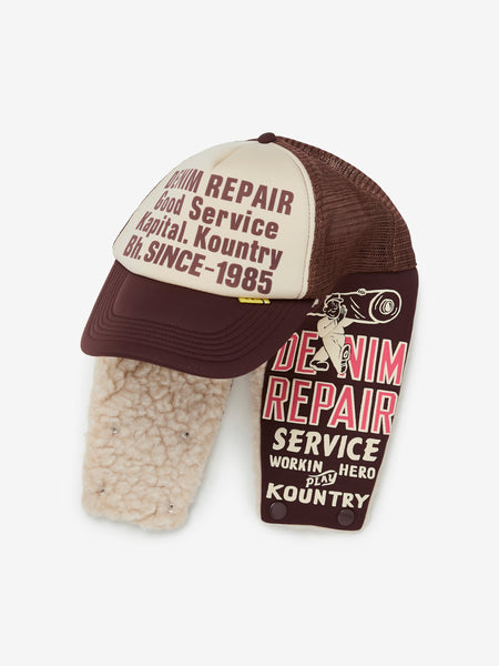 Kapital DENIM REPAIR SERVICE LUMBER Trucker Cap - UNION LOS ANGELES
