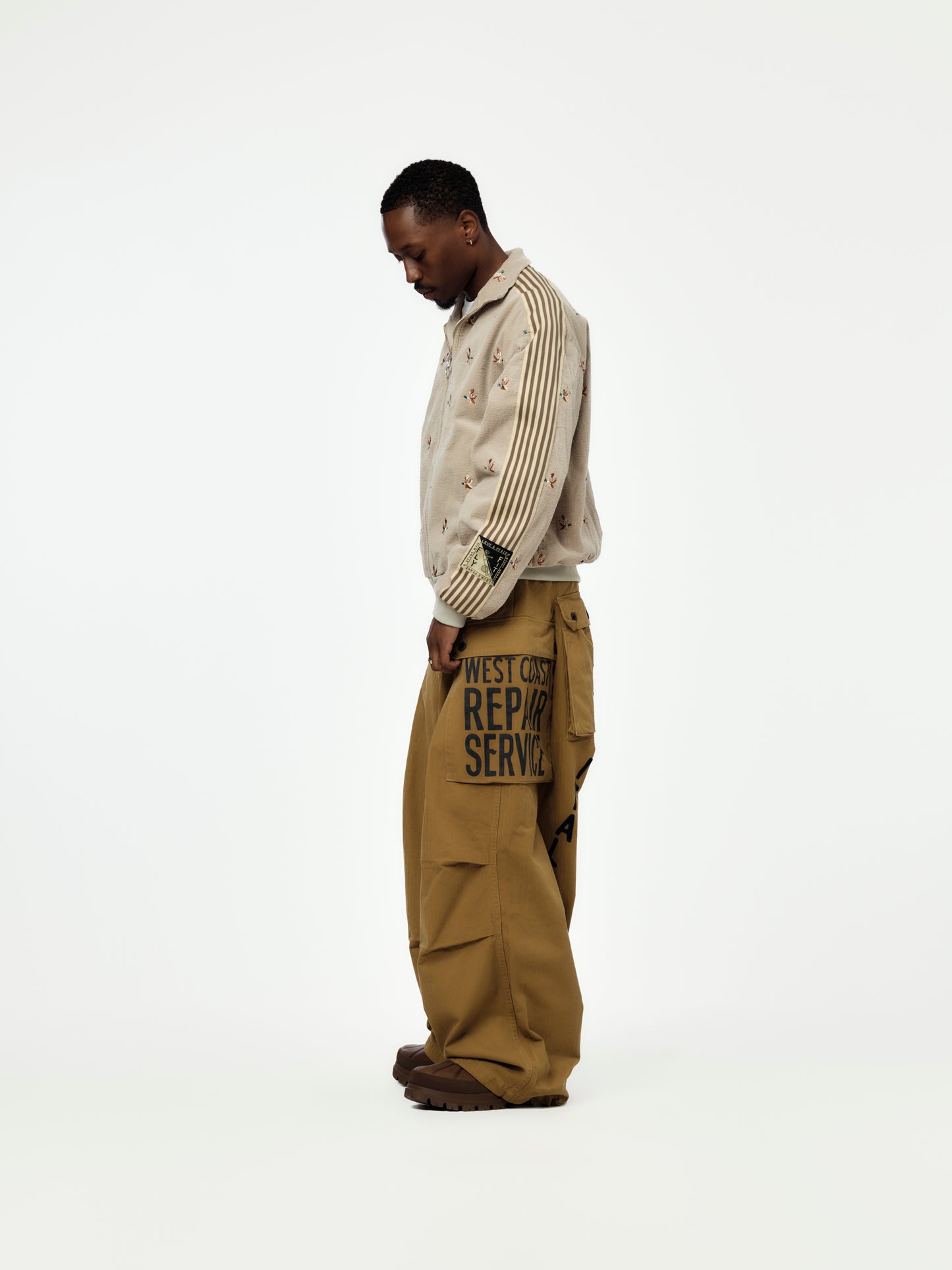 Herringbone JUMBO MONKEY Pants (Factory-Repair & Embroidery)