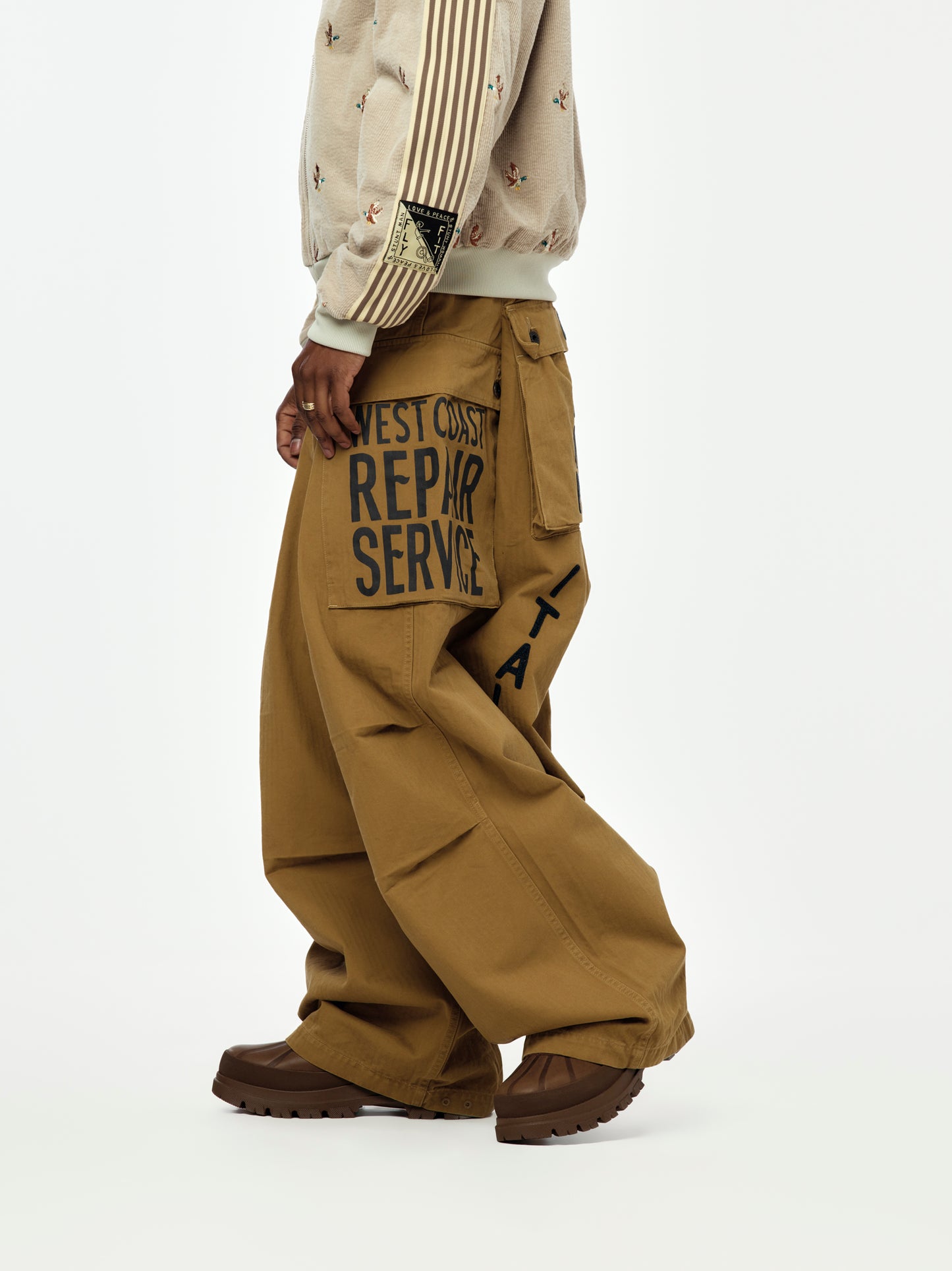 Herringbone JUMBO MONKEY Pants (Factory-Repair & Embroidery)