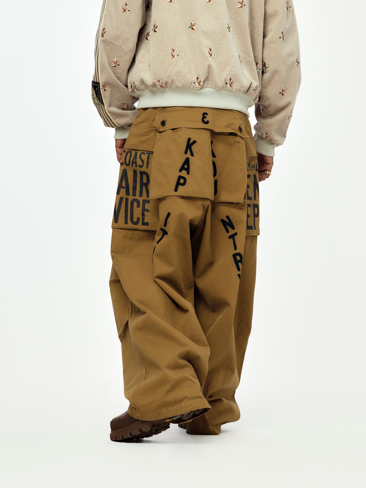 Herringbone JUMBO MONKEY Pants (Factory-Repair & Embroidery)