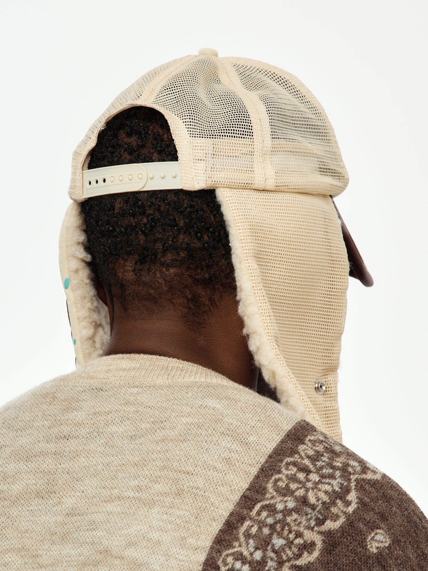 KAPSIZE RULE LUMBER Trucker Cap (Ecru/Brown)