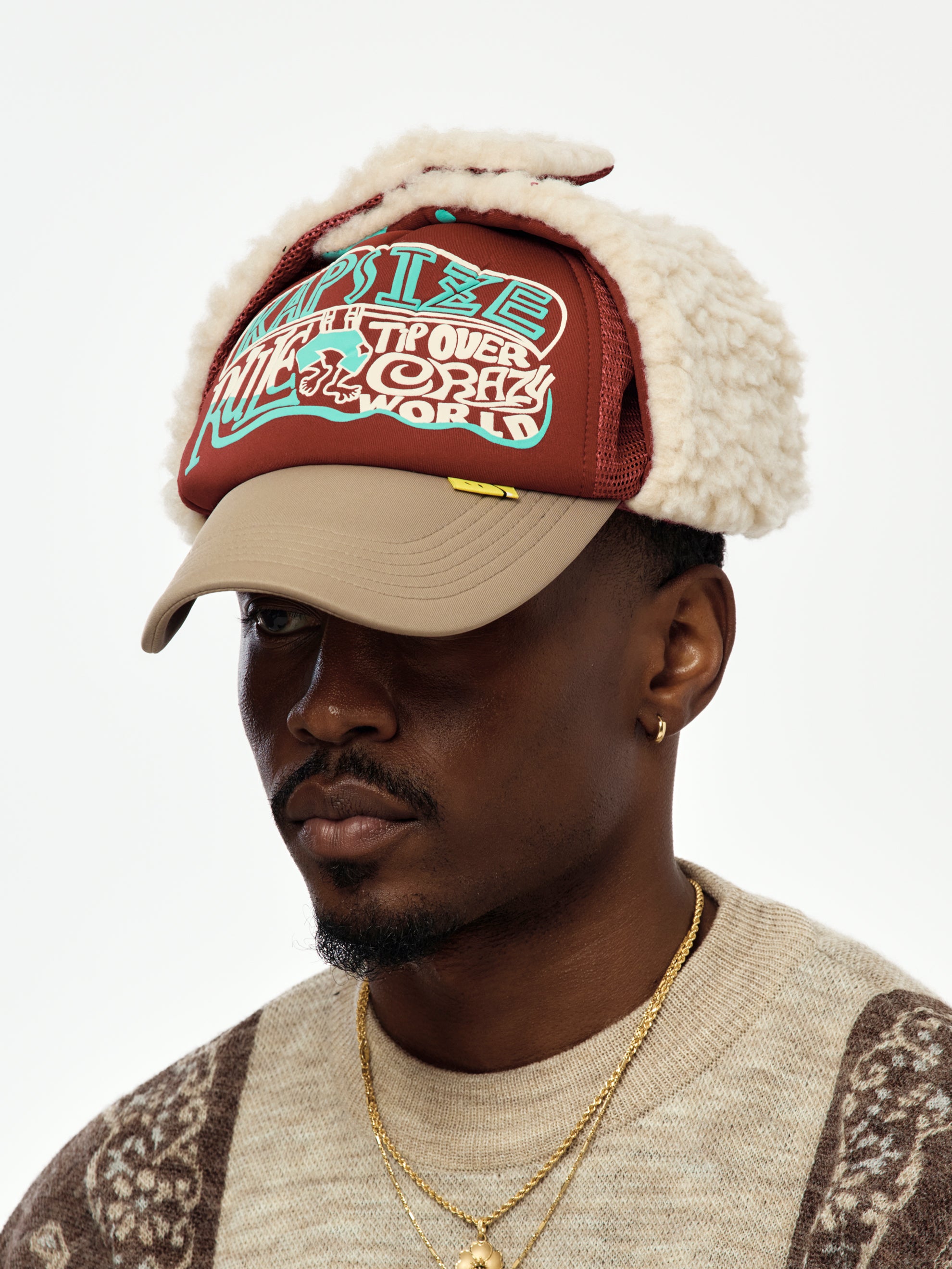 Kapital KAPSIZE RULE LUMBER Trucker Cap (Burgandy) - UNION LOS ANGELES