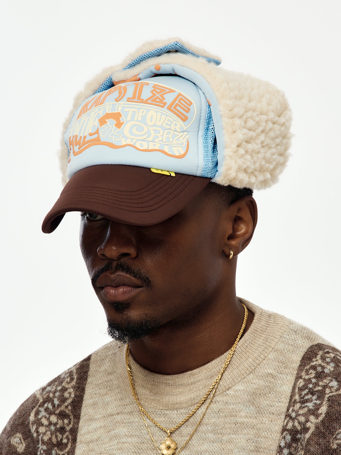 KAPSIZE RULE LUMBER Trucker Cap (Sax/Brown)