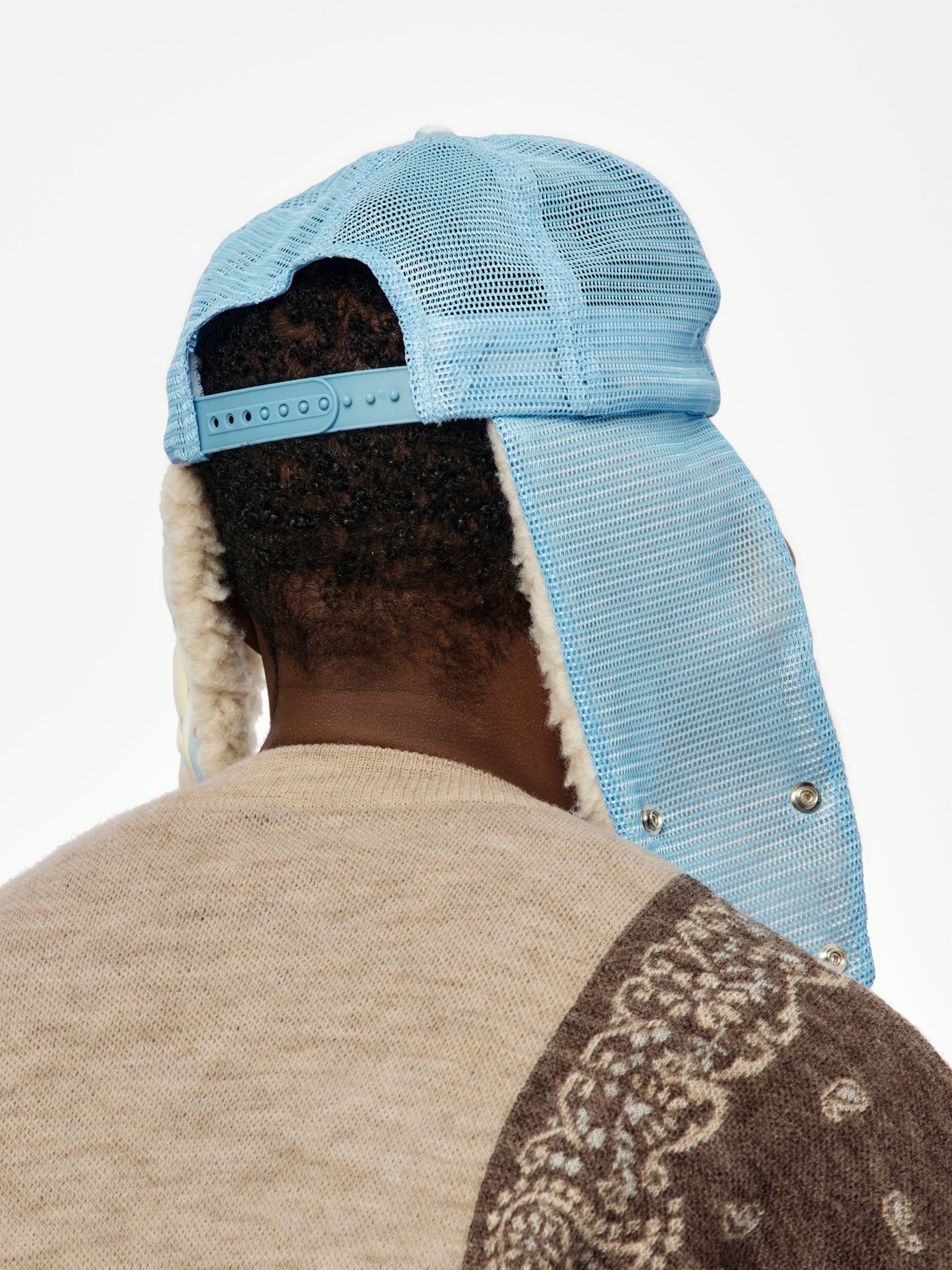 Kapital KAPSIZE RULE LUMBER Trucker Cap (Sax/Brown) - UNION LOS
