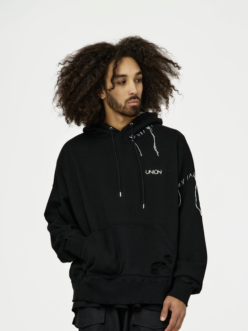 Union Looping Damage Hoody (Black)