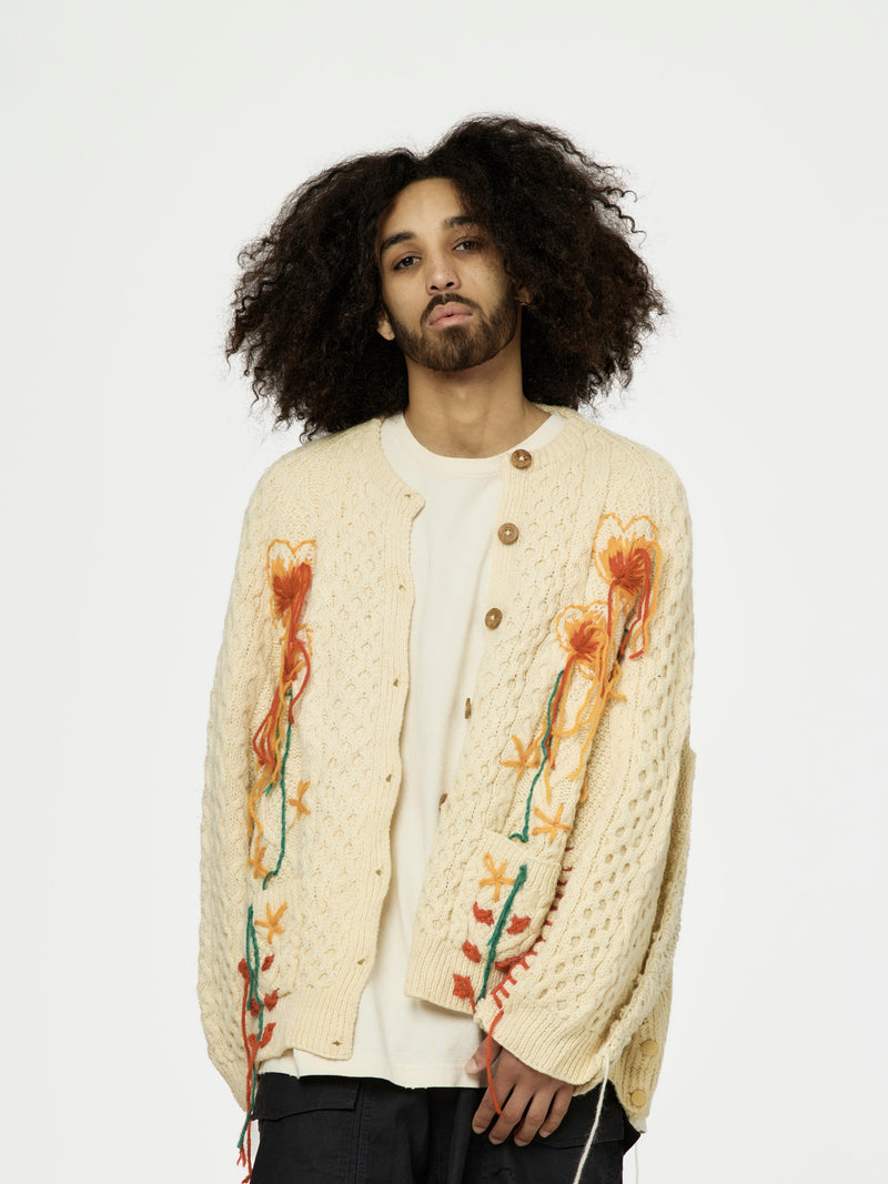 Union Hand Embroidery Fisherman Knit (Ecru)