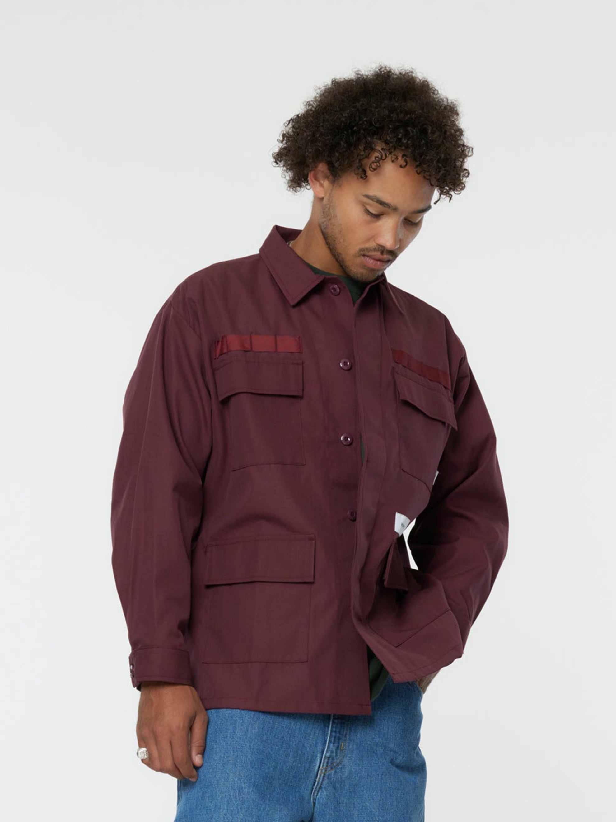 Wtaps JMOD 02 / LS / CTPL. TWILL. (BURGUNDY) - UNION LOS ANGELES