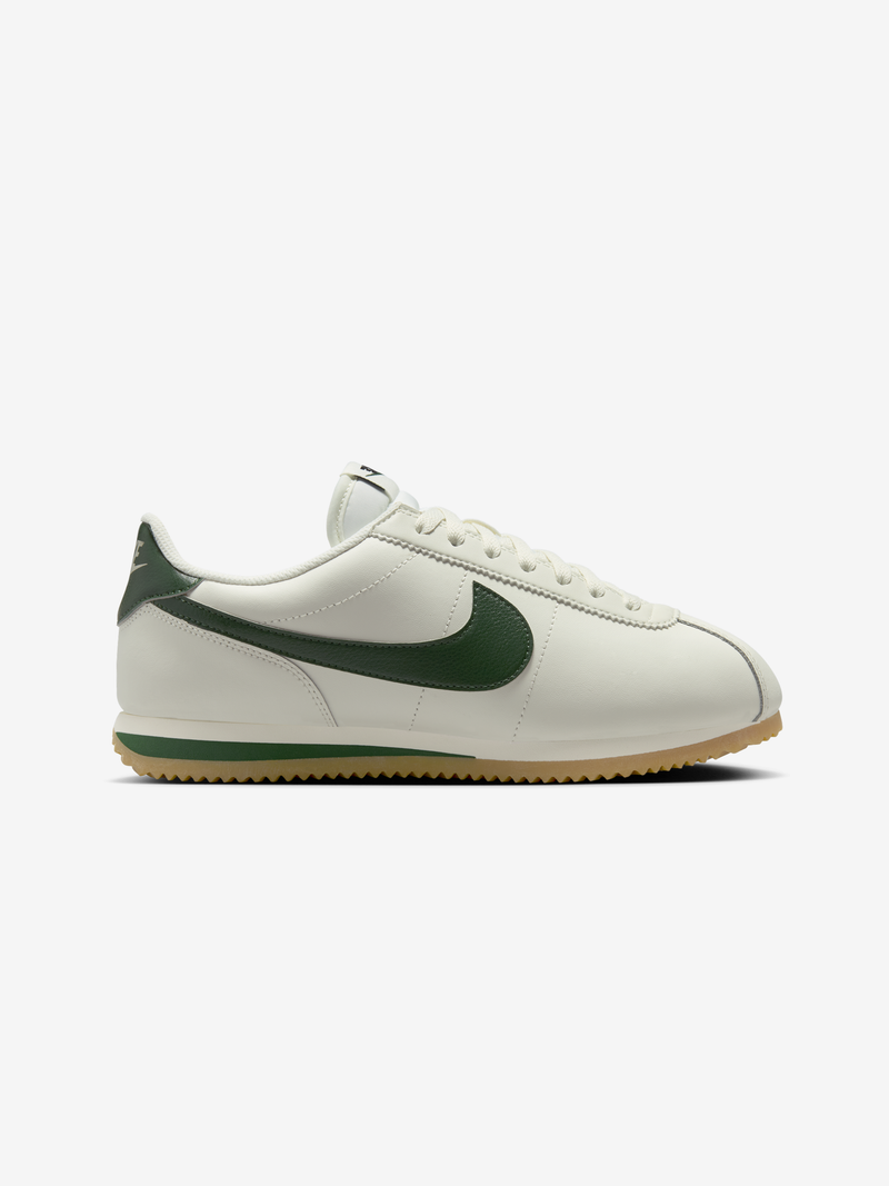 Women's Nike Cortez Leather (SAIL/FIR-GUM YELLOW-BLACK)