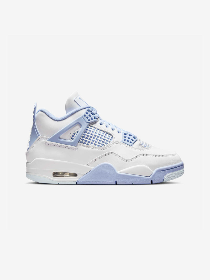 Air Jordan Women's 4 Retro "Aluminium" (WHITE/ALUMINUM-BLUE TINT-OIL GREEN)
