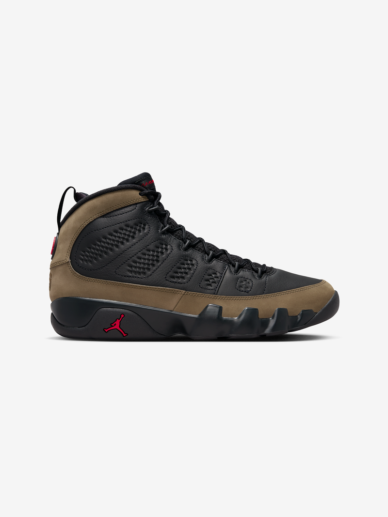 AIR JORDAN 9 RETRO (BLACK/TRUE RED-LIGHT OLIVE)