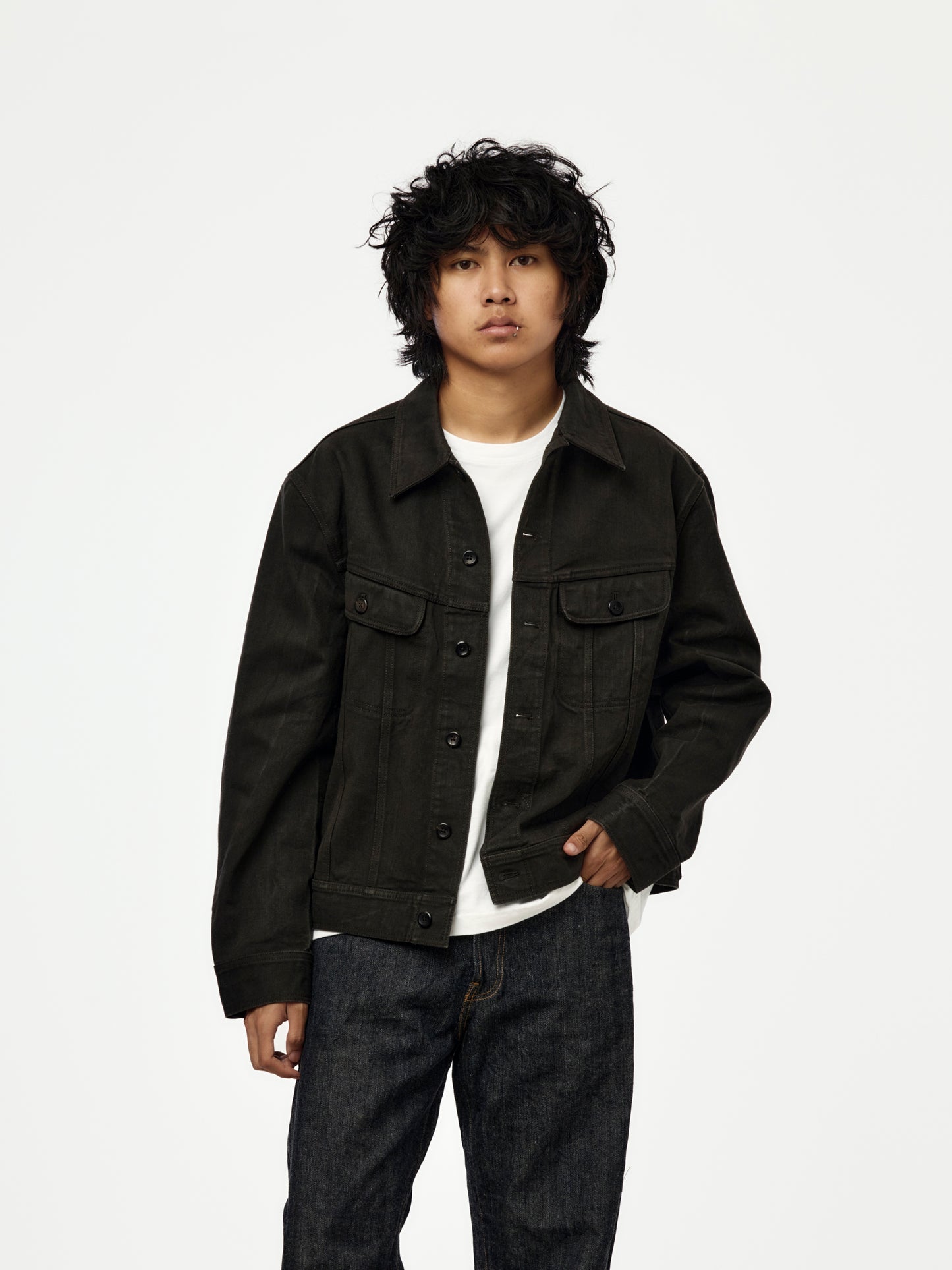 Sulphur Dyed Trucker Jacket (Washed Black)